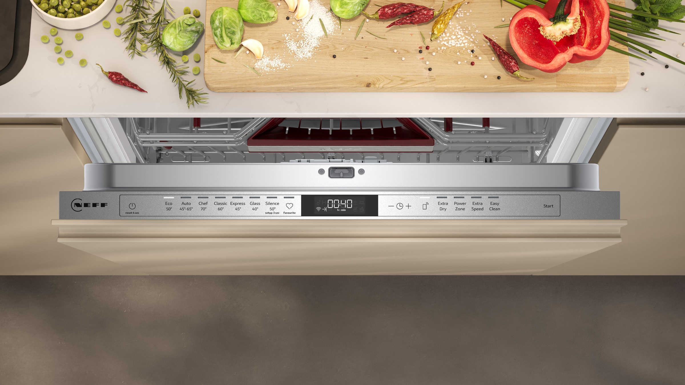 NEFF vollintegrierbarer Geschirrspüler XXL »S257ECX14E«, 14 Maßgedecke, mit Rack Matic