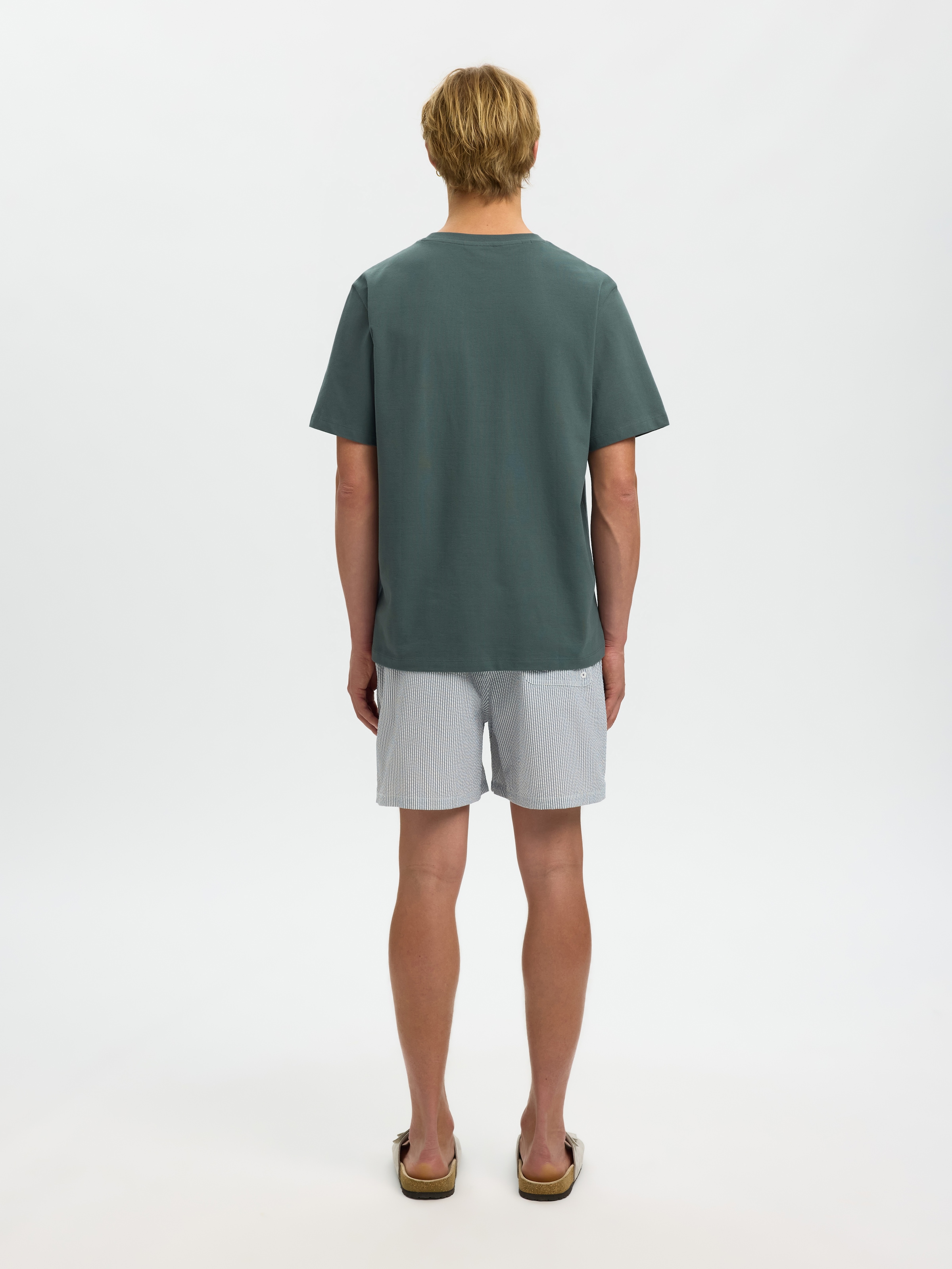 SELECTED Rundhalsshirt »SLHATLAS SS O-NECK TEE« Baumwollmischung, regular fit