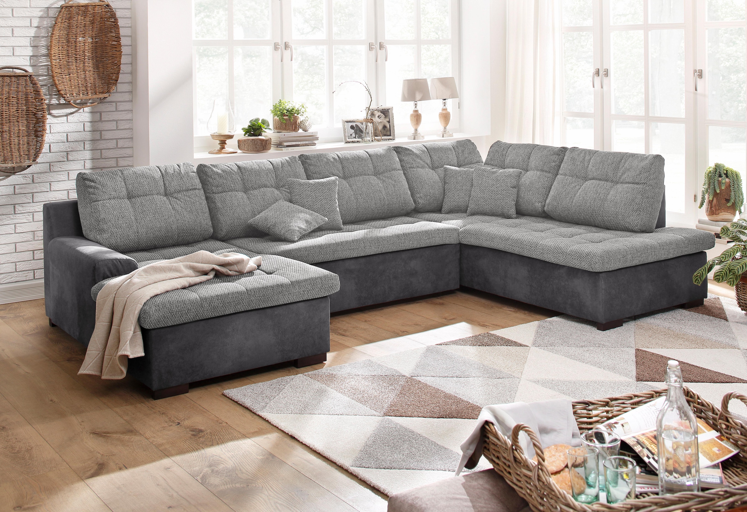 Home affaire Sofa »Föhr U-Form« patogi su miegojimo...