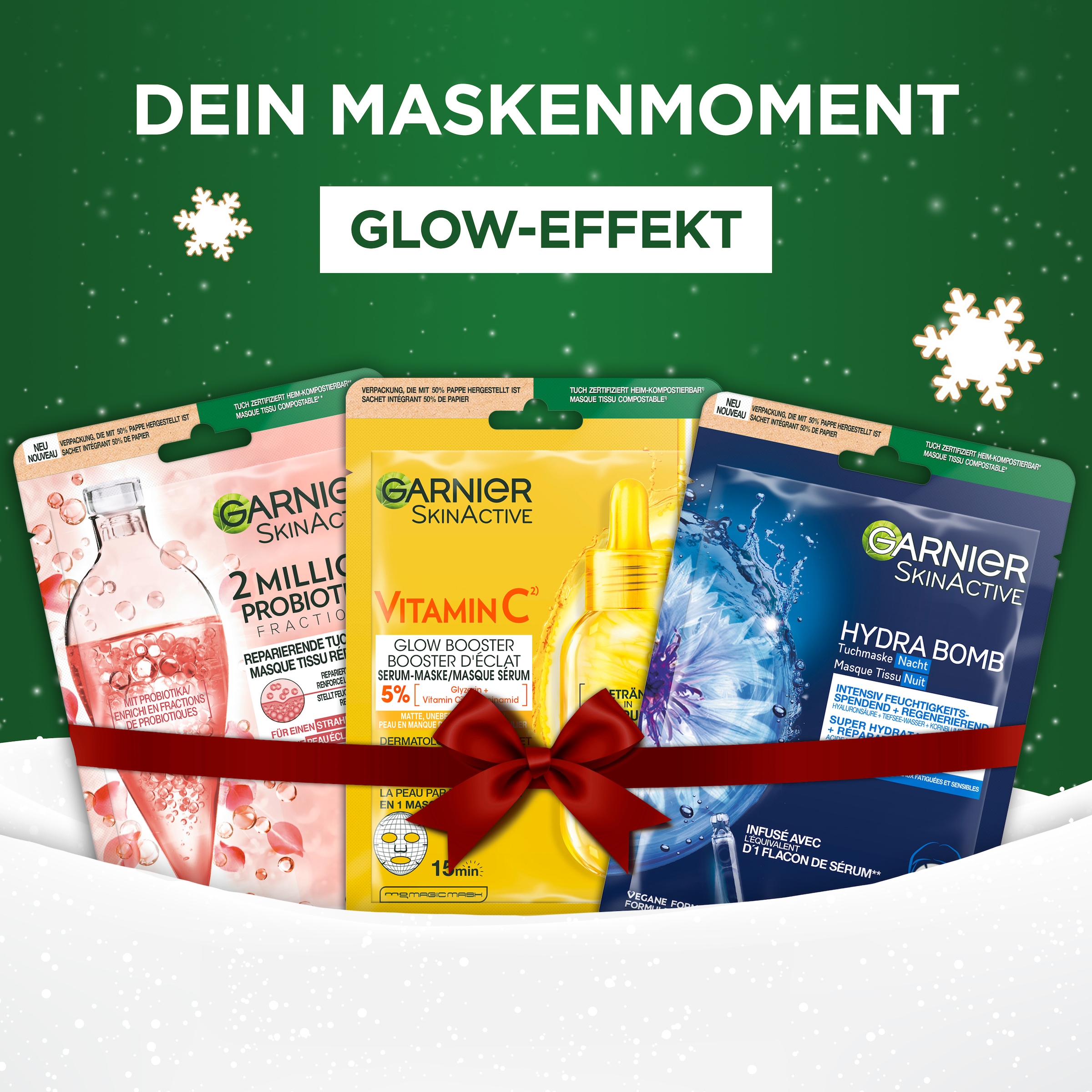 GARNIER Kosmetik-Adventskalender »Garnier Tuchmasken 24er Adventskalender« ab 13 Jahren mit Hyaluron, entspannend