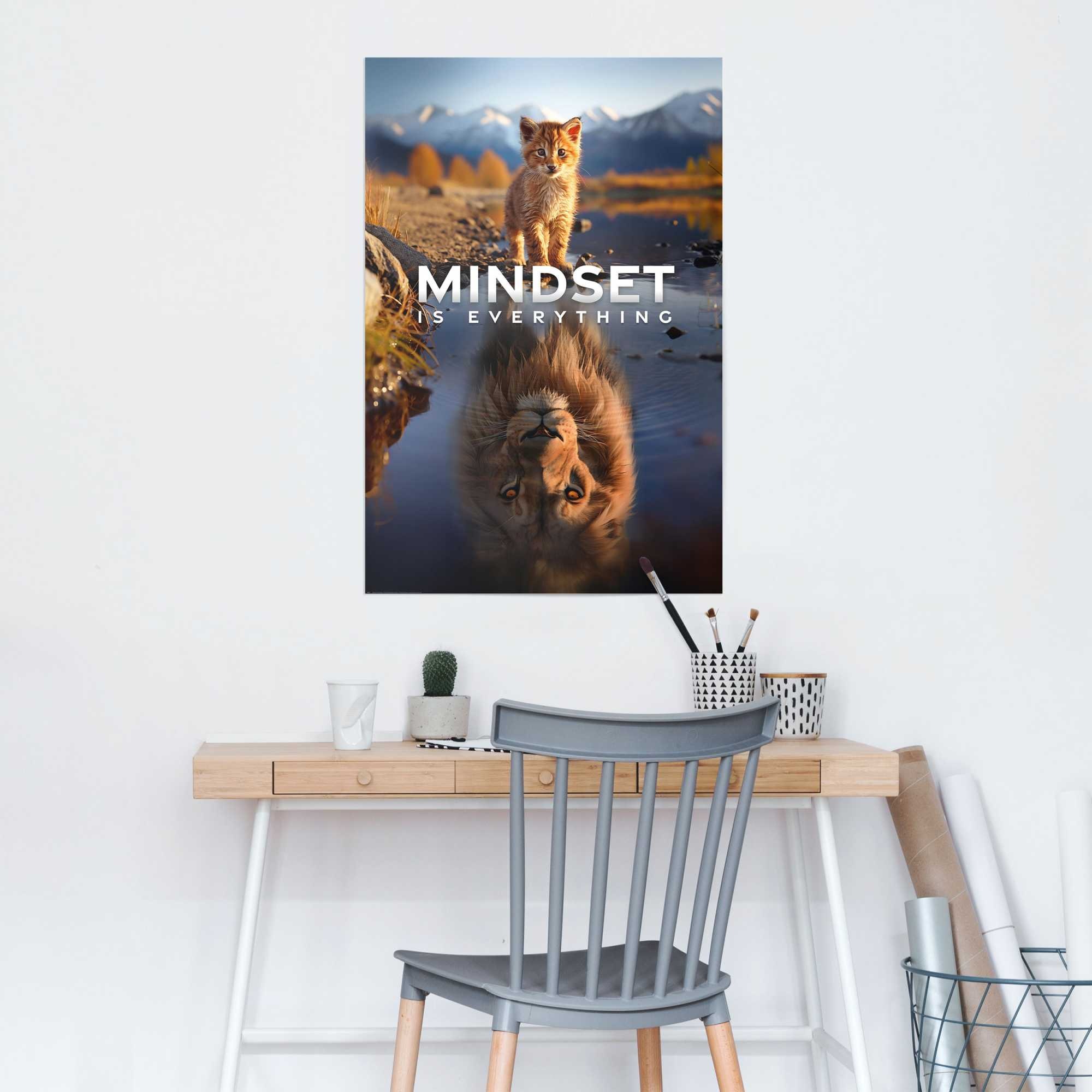 Reinders! Poster »Mindset is Everything«, Hobbyraum - Mehrfarbig - 150 gr. Papier - Tiere - 61x91,5 cm