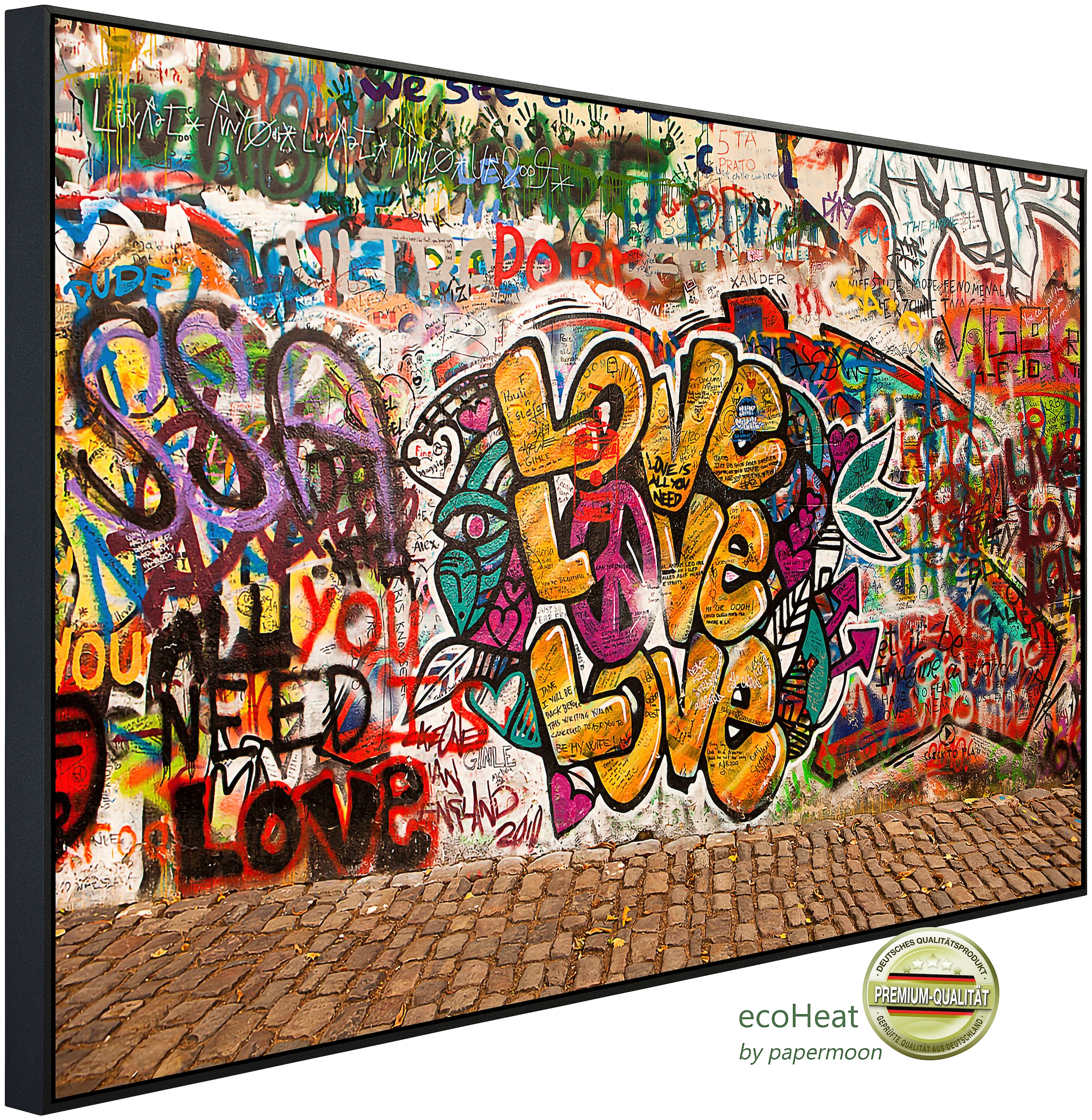 Infrarotheizung »Liebe Graffiti Lennon Wand«, sehr angenehme Strahlungswärme