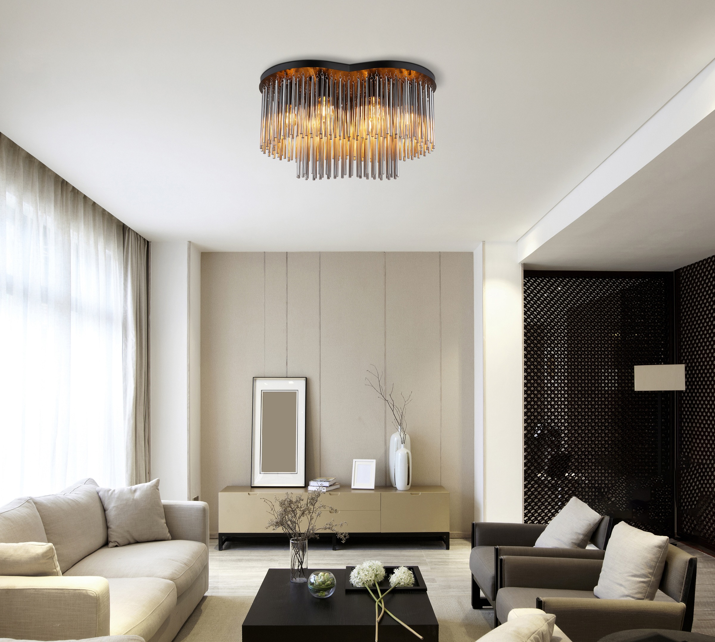 GLOBO LIGHTING Deckenleuchte »GORLEY« E27 1 Stk. Deckenleuchte für Wohn- & Esszimmer Rauchglas