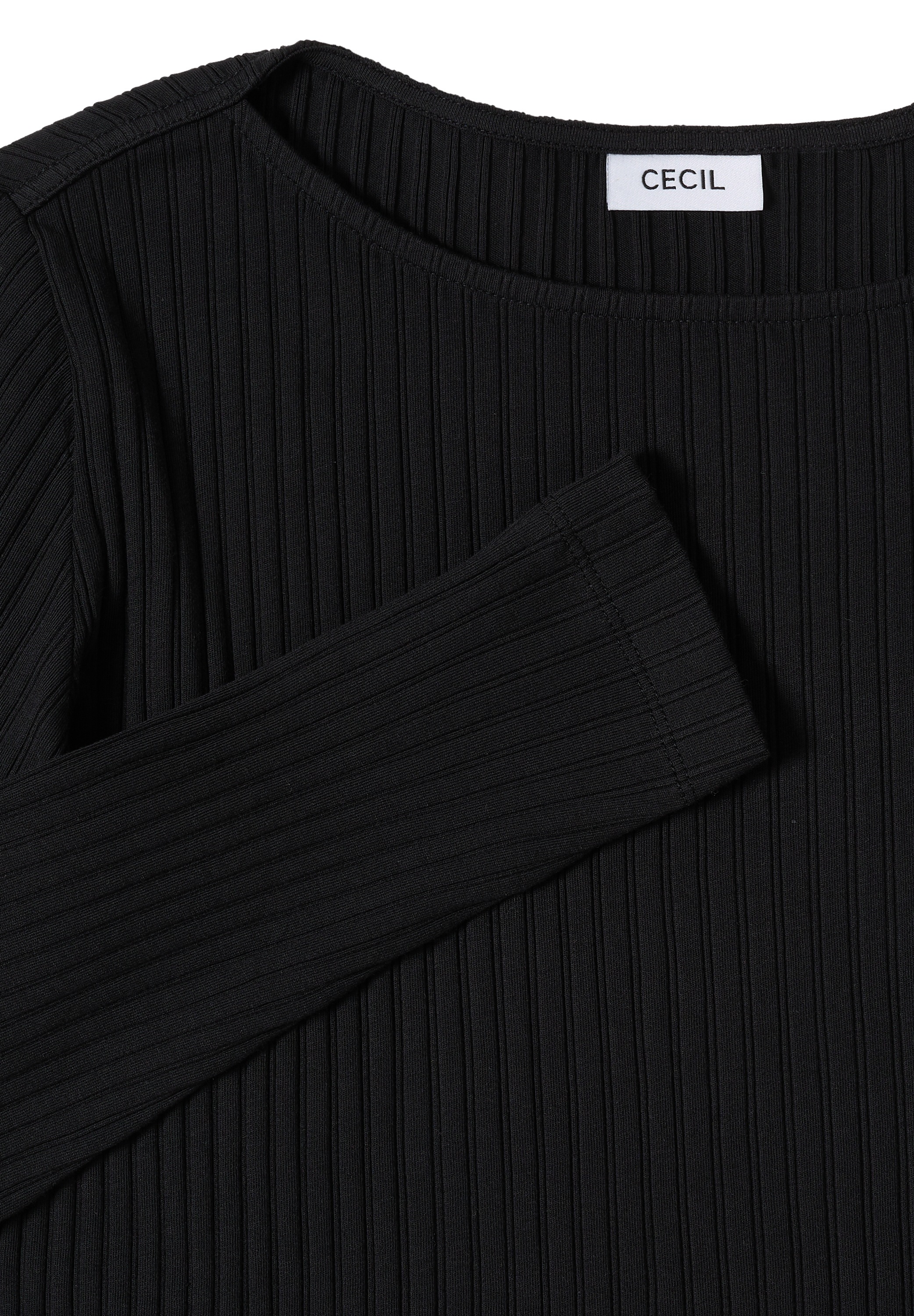Cecil Langarmshirt mit Ripp-Struktur