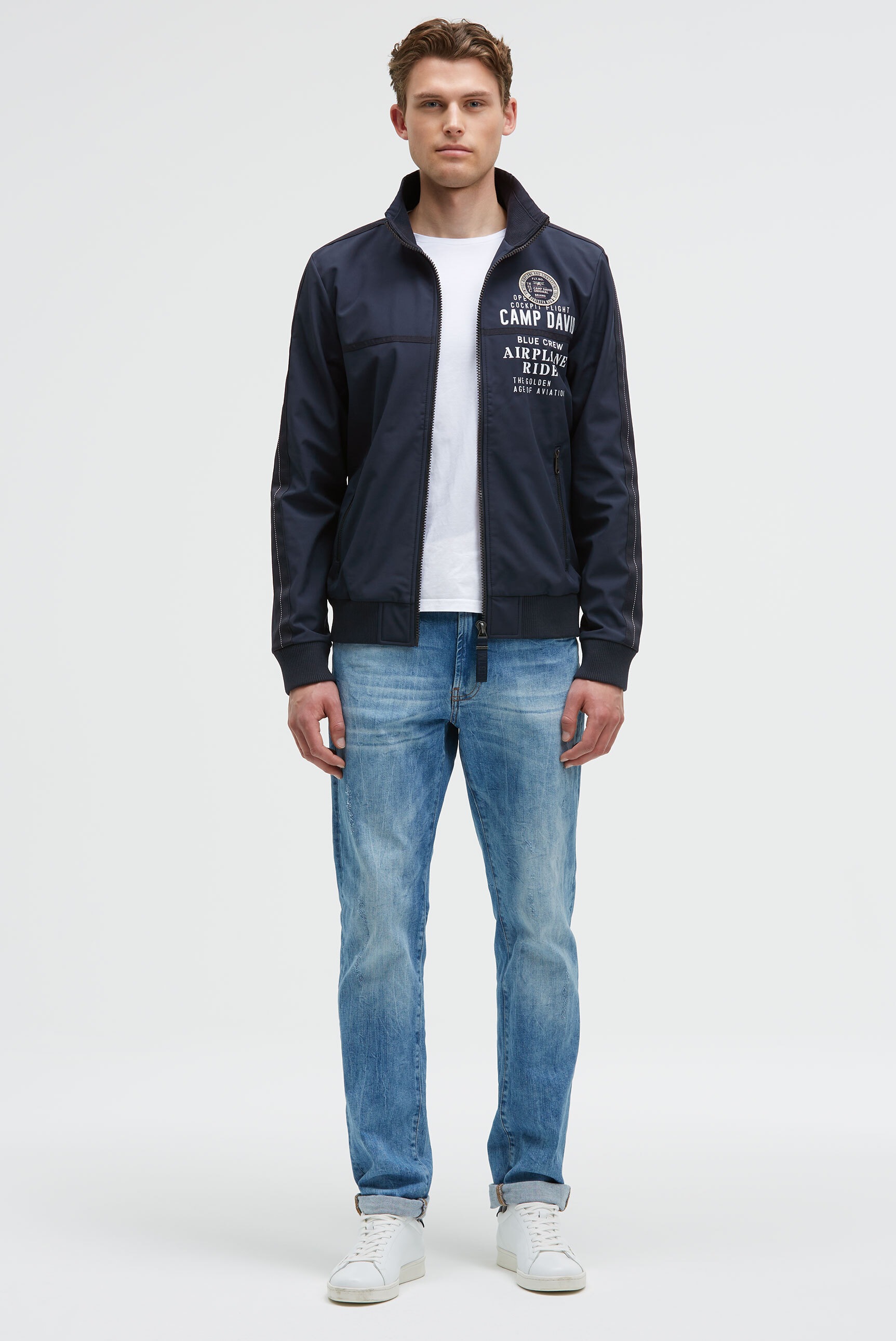 CAMP DAVID Outdoorjacke ohne Kapuze mit Stehkragen