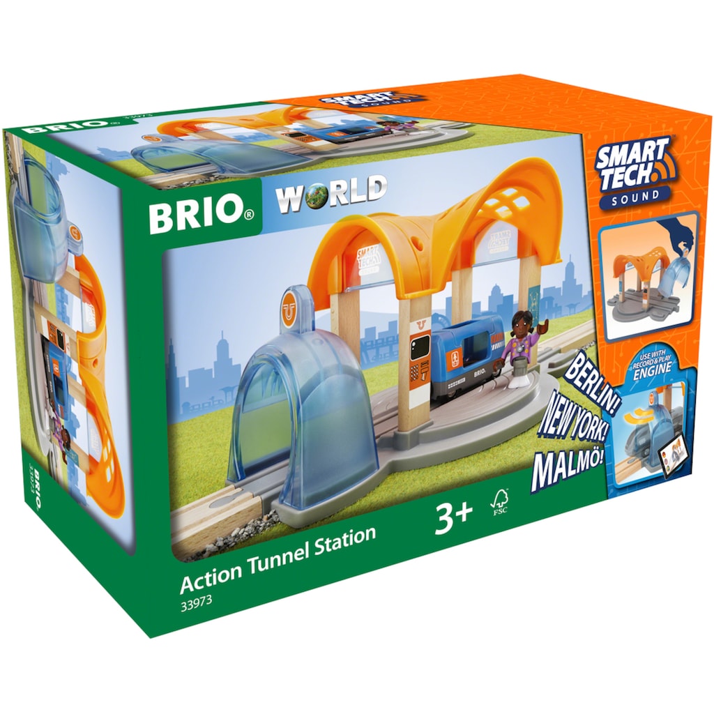 BRIO® Spielzeugeisenbahn-Tunnel »BRIO® WORLD, Smart Tech Sound Bahnhof u. Action Tunnel«