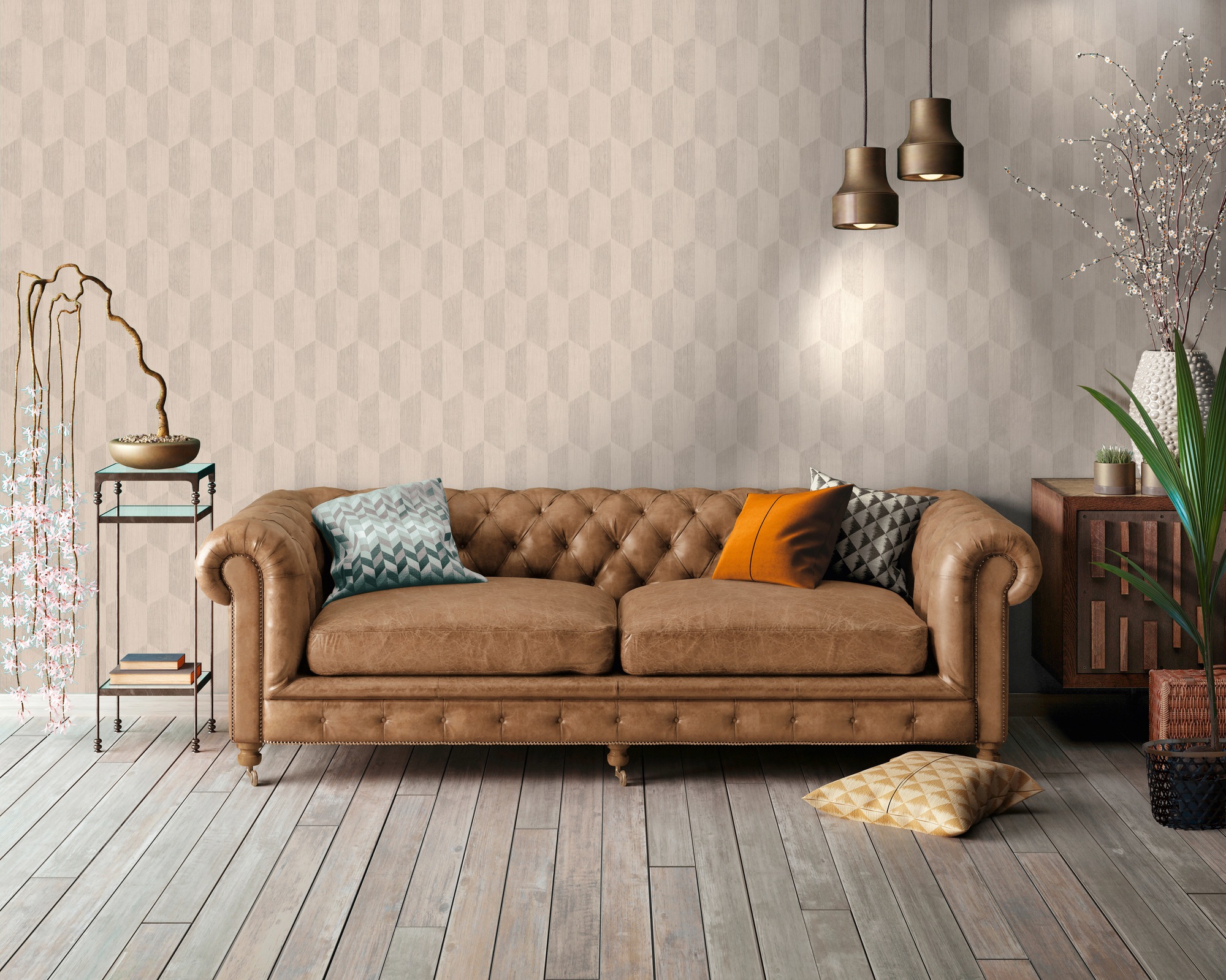 A.S. Création Vliestapete »Geo Effect«, 3D-Optik-metallic-geometrisch, Geometrische Tapete 3D Effekt Tapeten Wohnzimmer Schlafzimmer Küche