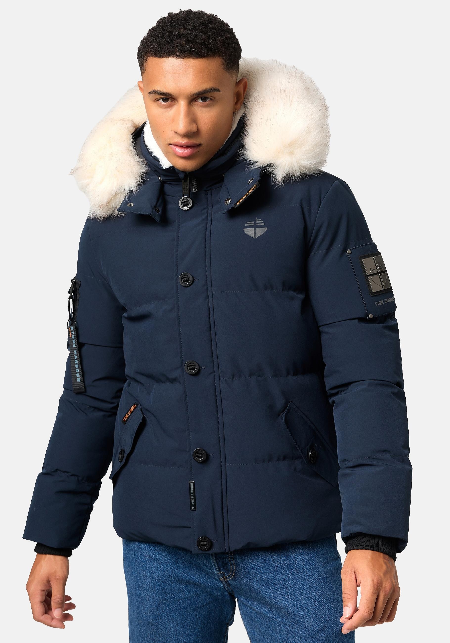 Stone Harbour Winterjacke »Halvaar«, mit Kapuze, stylischer Winterparka mit abnehmbarer Kapuze