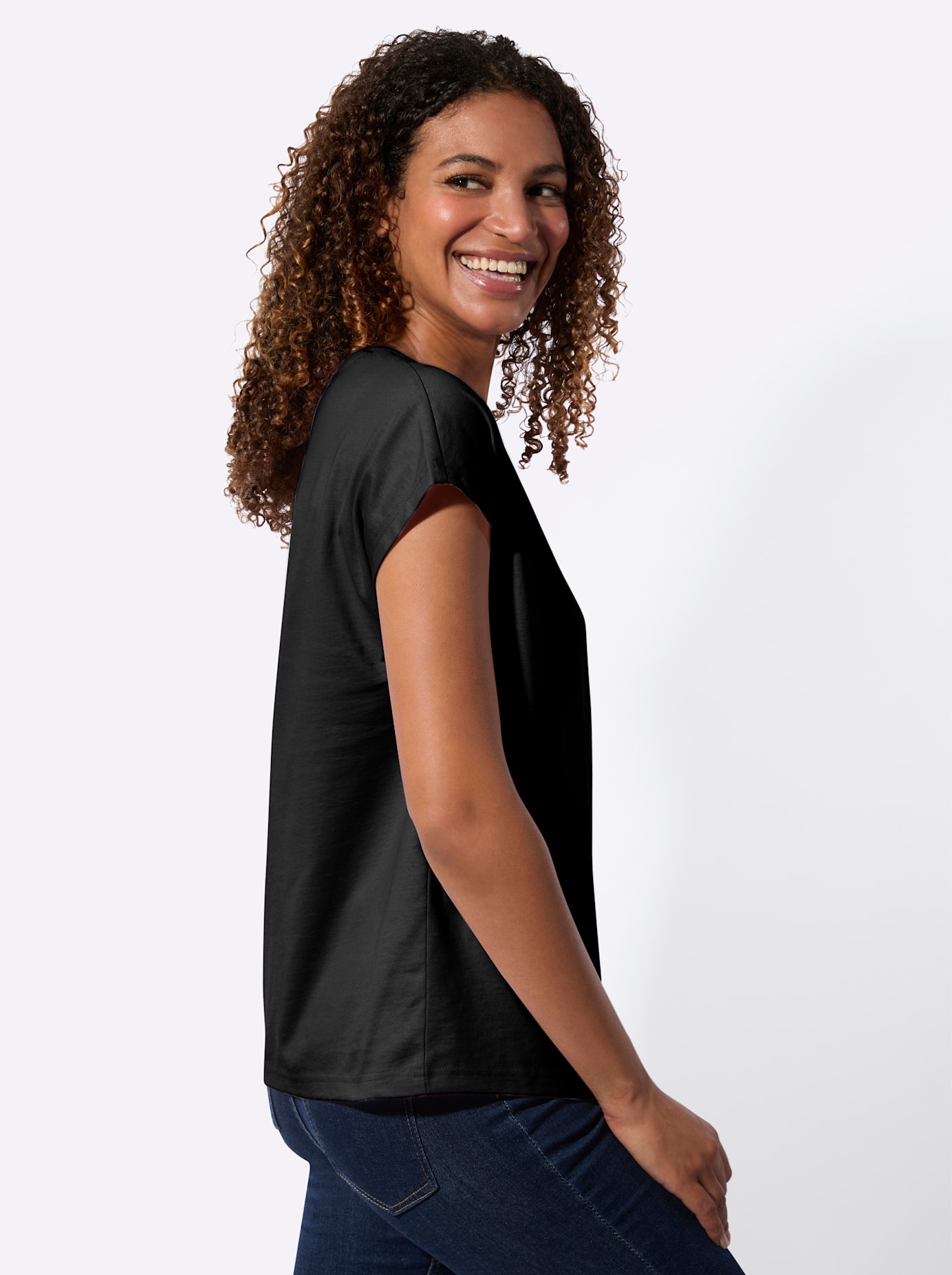 CASUAL LOOKS 2er-Pack Crew Neck Shirts Black/Ecru Size 52 5