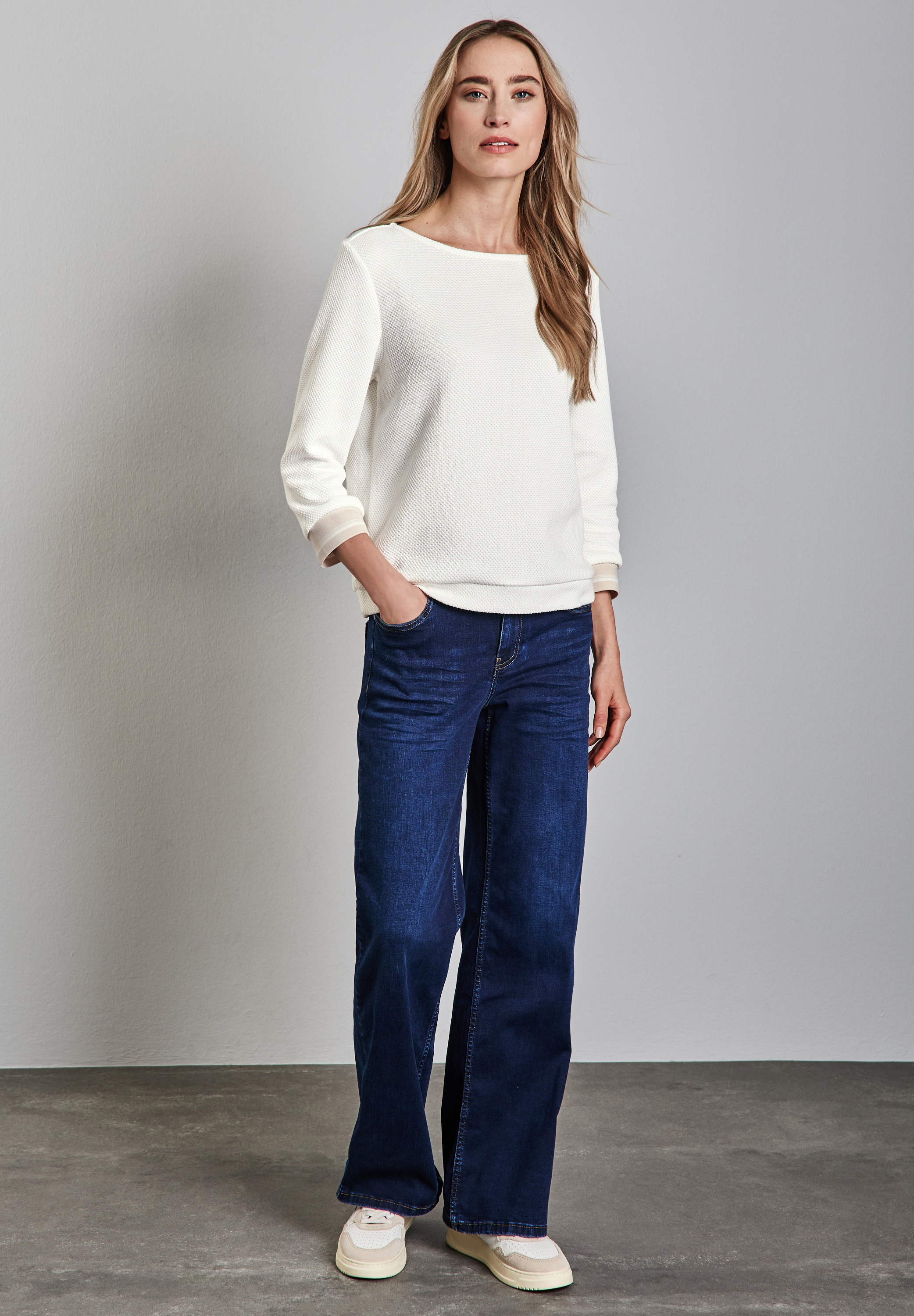 STREET ONE 3/4-Arm-Shirt, mit U-Boot-Ausschnitt