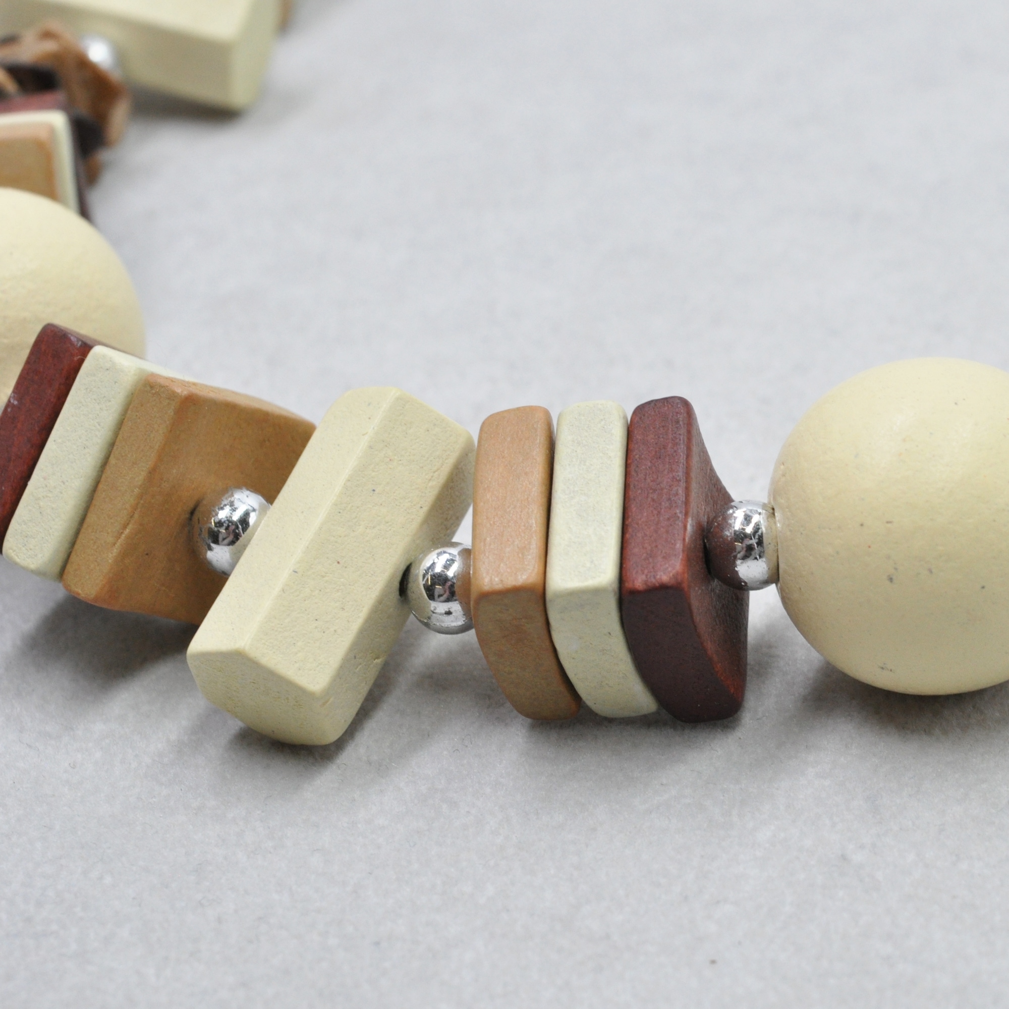 Steuer Collierkettchen »Textil Holz Metall braun«