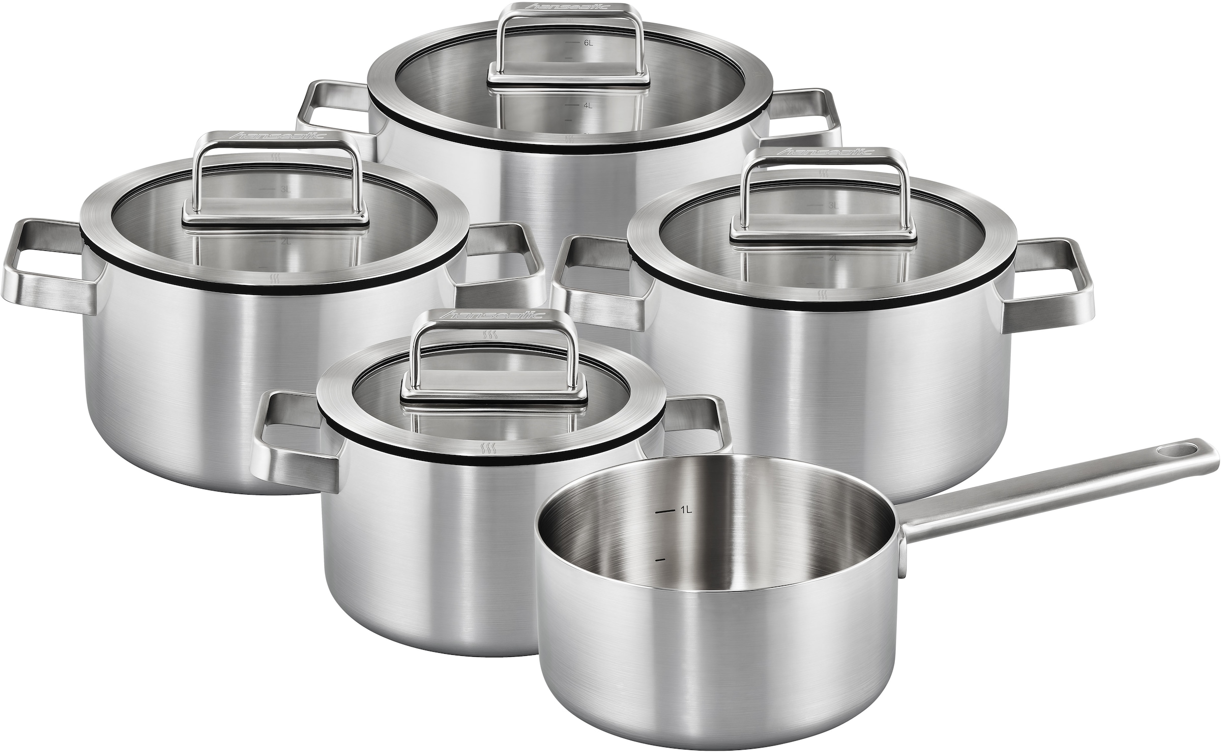 Hanseatic Topf-Set "PREMIUM" Set, Kochtopf 1x 16 cm / 2x 20 cm / 1x 24 cm, günstig online kaufen