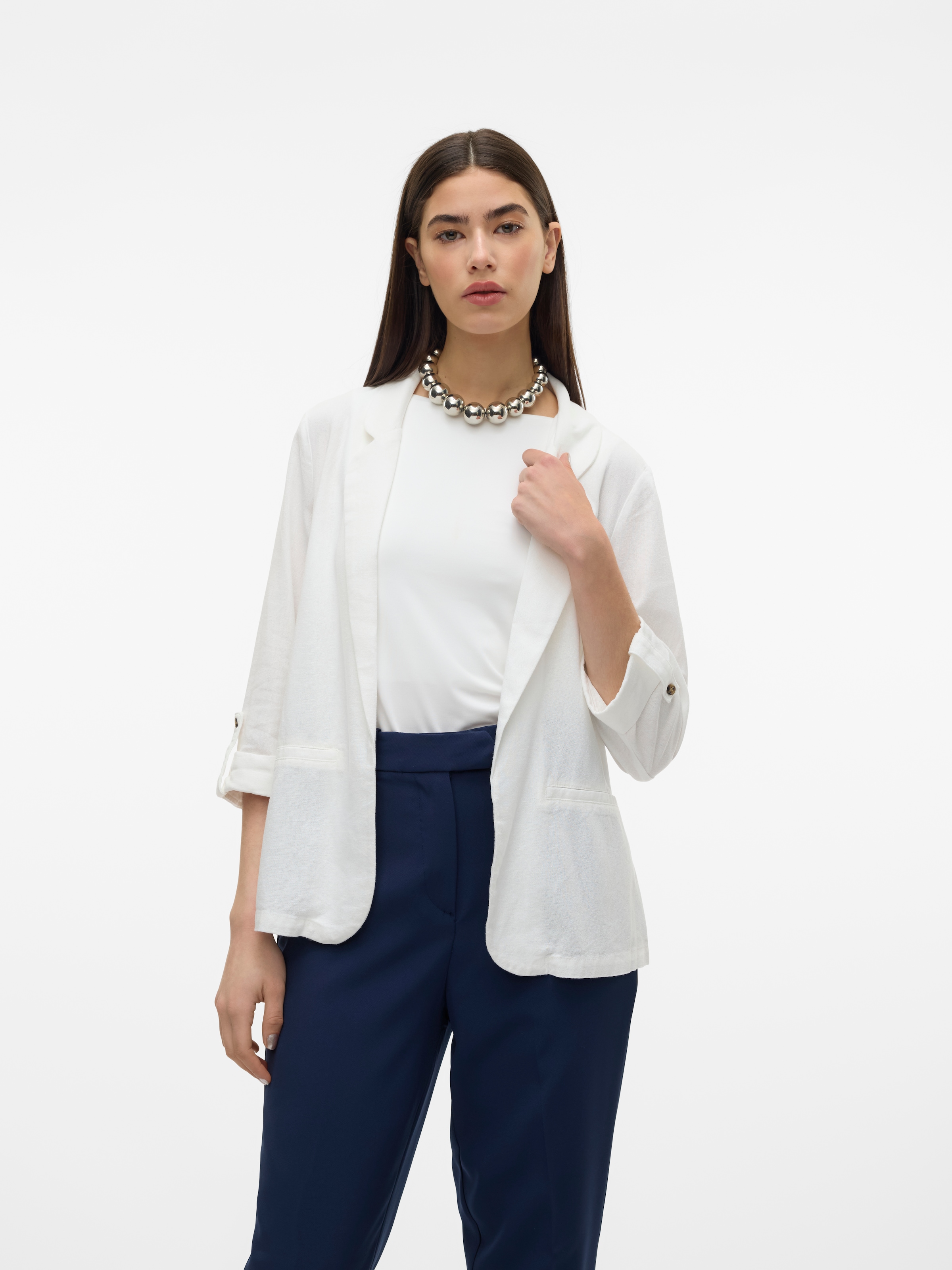 Vero Moda "VMJESMILO 3/4 LOOSE BLAZER WVN NOOS" mit Leinen günstig online kaufen