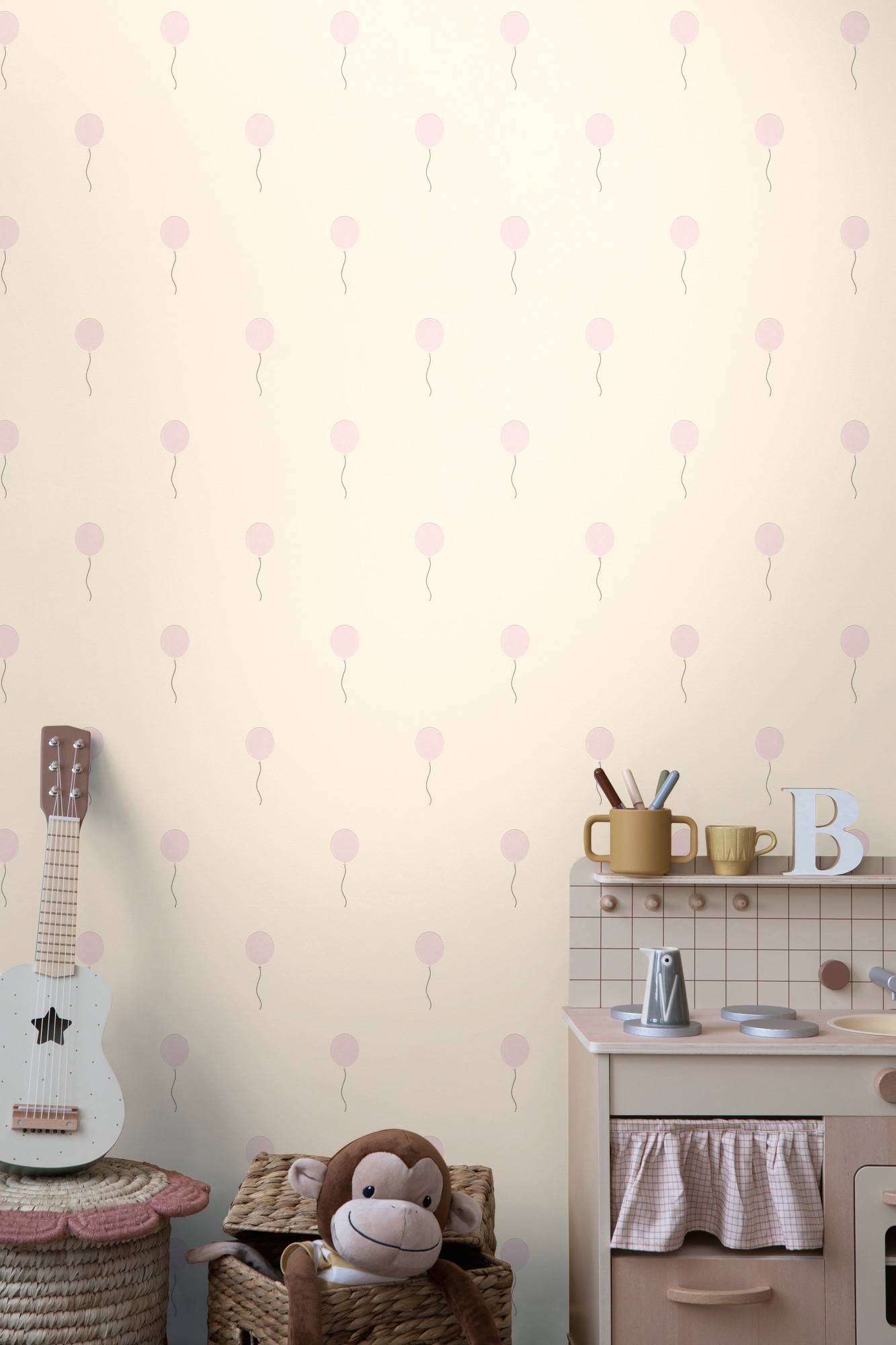 living walls 1100000002199 »Kids Studio Luftballons – Vliestapete für Kinder« Motiv | grafisch | leicht glänzend glatt Luftballonmuster in sanften Farben für das Kinderzimmer