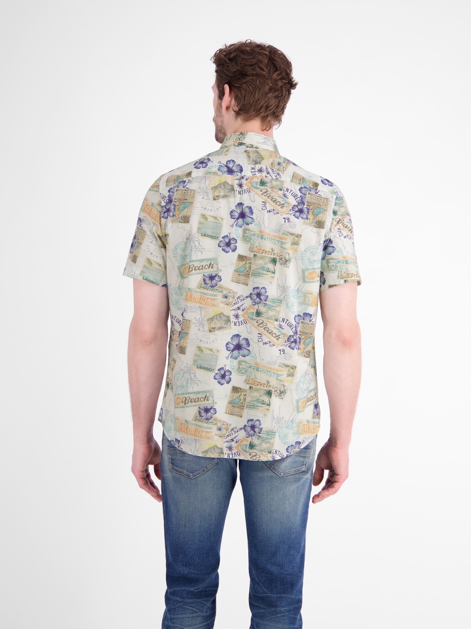LERROS Kurzarmhemd »Sommerliches Kurzarmhemd mit All-over-Print im Hawaii-Look«