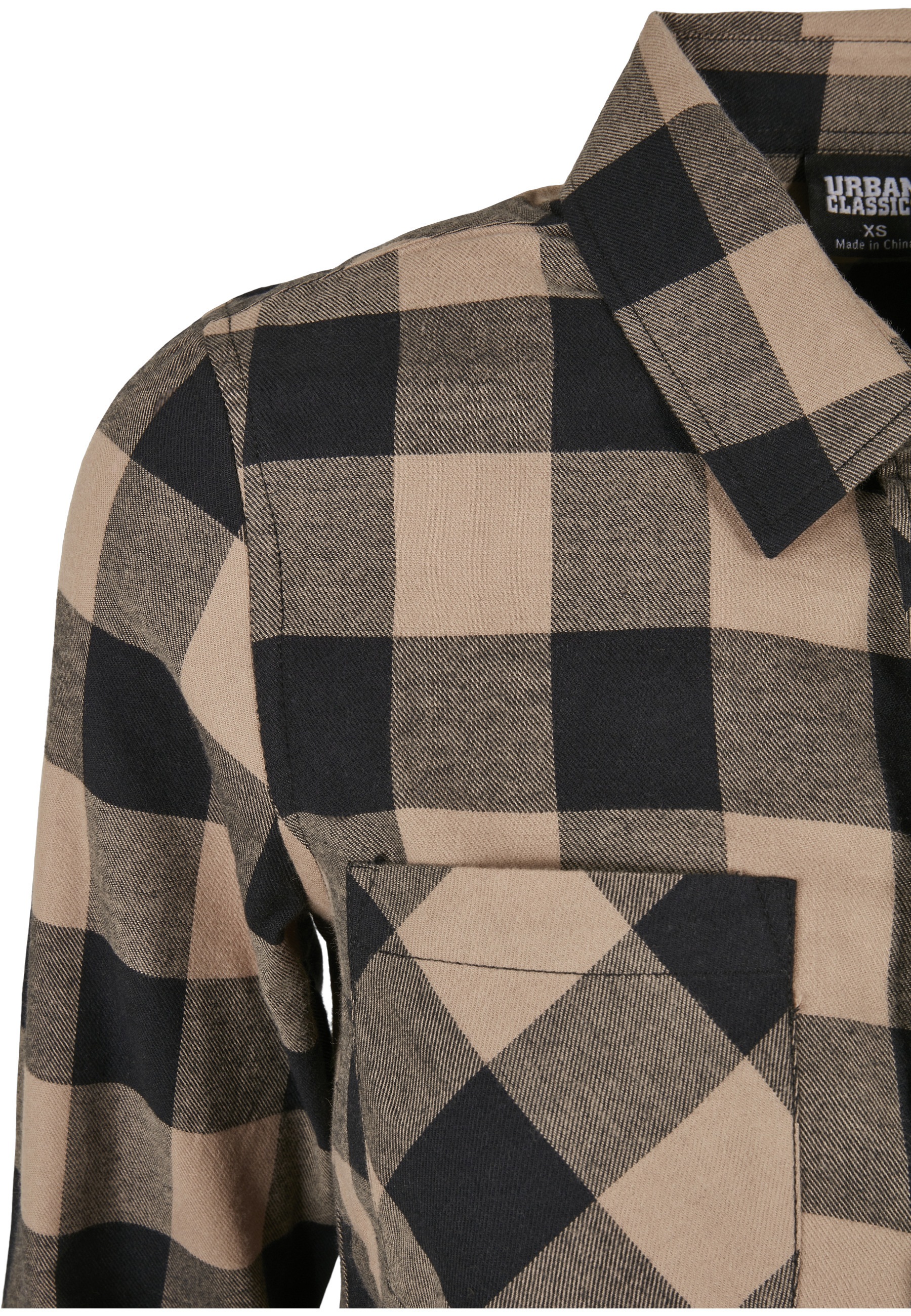 URBAN CLASSICS Kurzarmshirt »Urban Classics Damen Ladies Turnup Checked Flanell Shirt« 1 Stk.