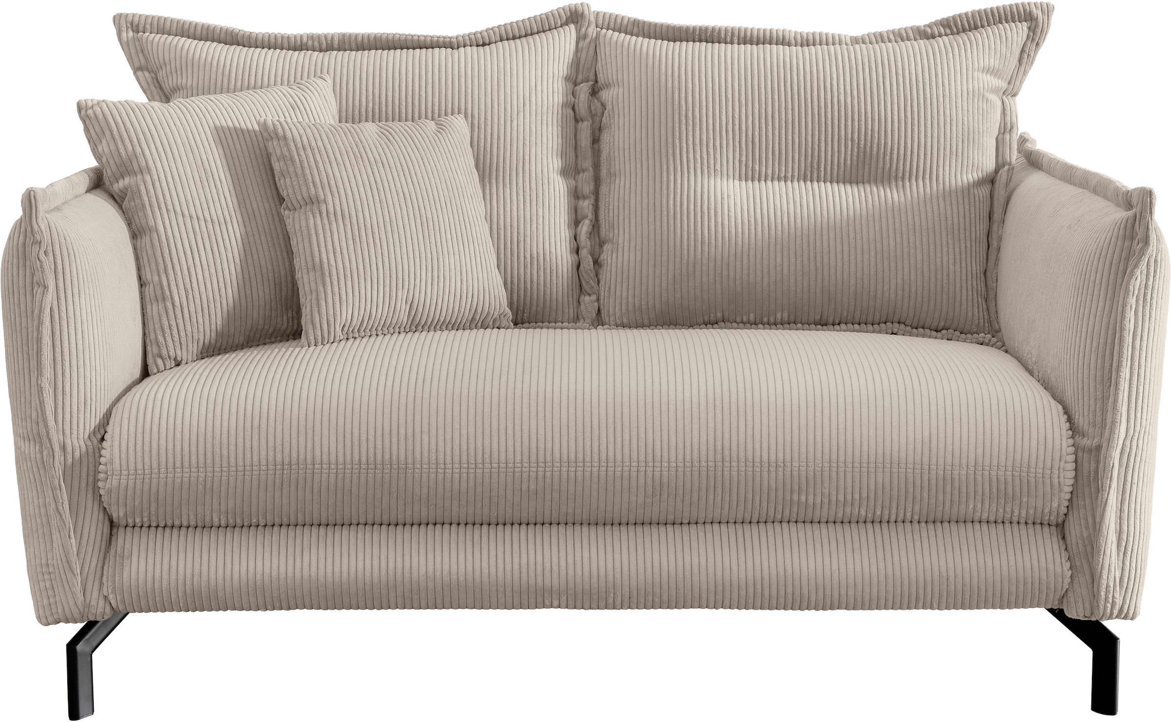Home affaire Ecksofa »Lazio modern und bequem, schmale Armlehnen, tolle Detailverarbeitung« zwei verschiedene Fußfarben wählbar