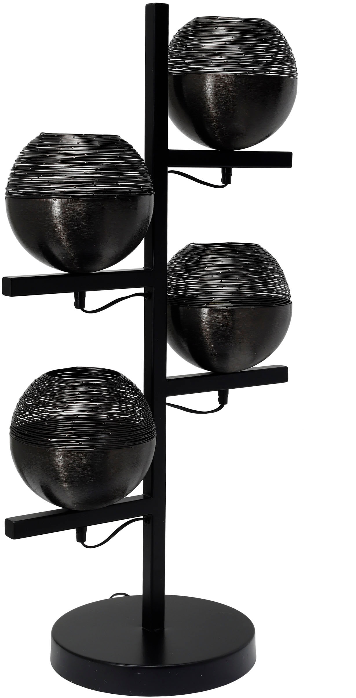 Kayoom Stehlampe »Stehlampe Eclipse 125«, 4 flammig, Leuchtmittel E27 | ohne Leuchtmittel, Handarbeit, mit vier runden Leuchtkörpern, aus Eisen