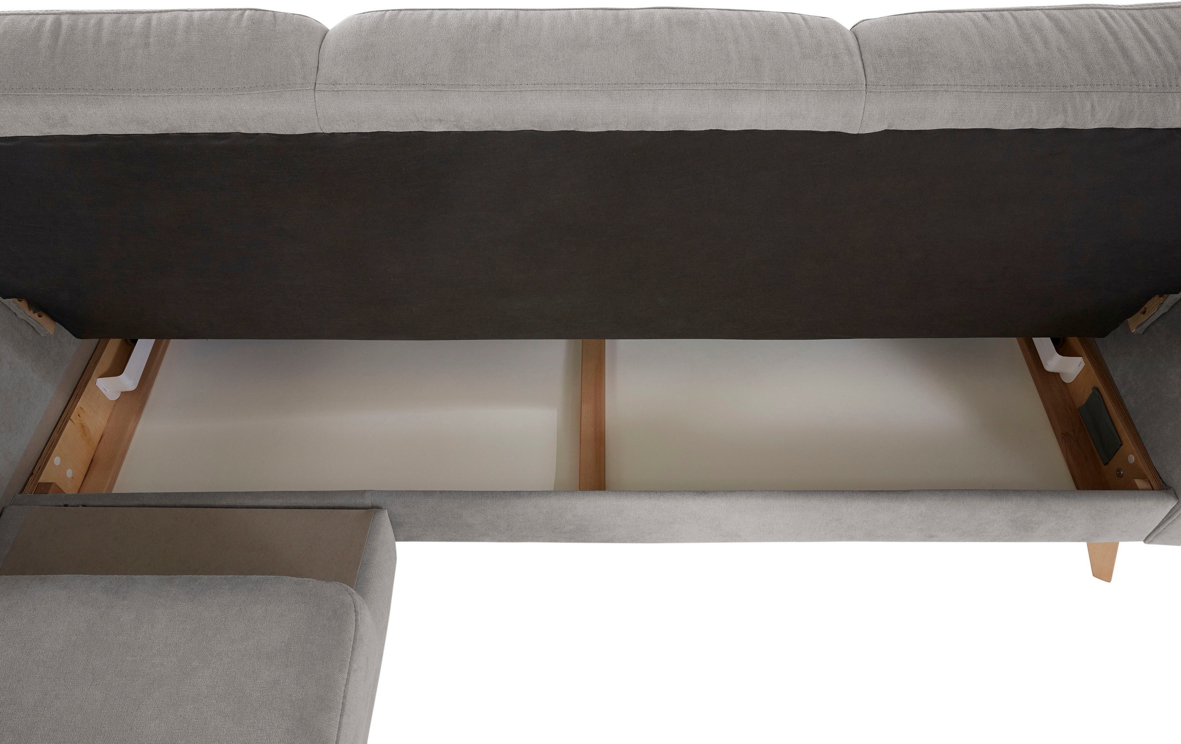 exxpo - sofa fashion Ecksofa »Nappa, kompakt und komfortabel, bequem, zeitloses Design, L-Form«, tolle Detailverarbeitung, inkl. Bettfunktion und Bettkasten