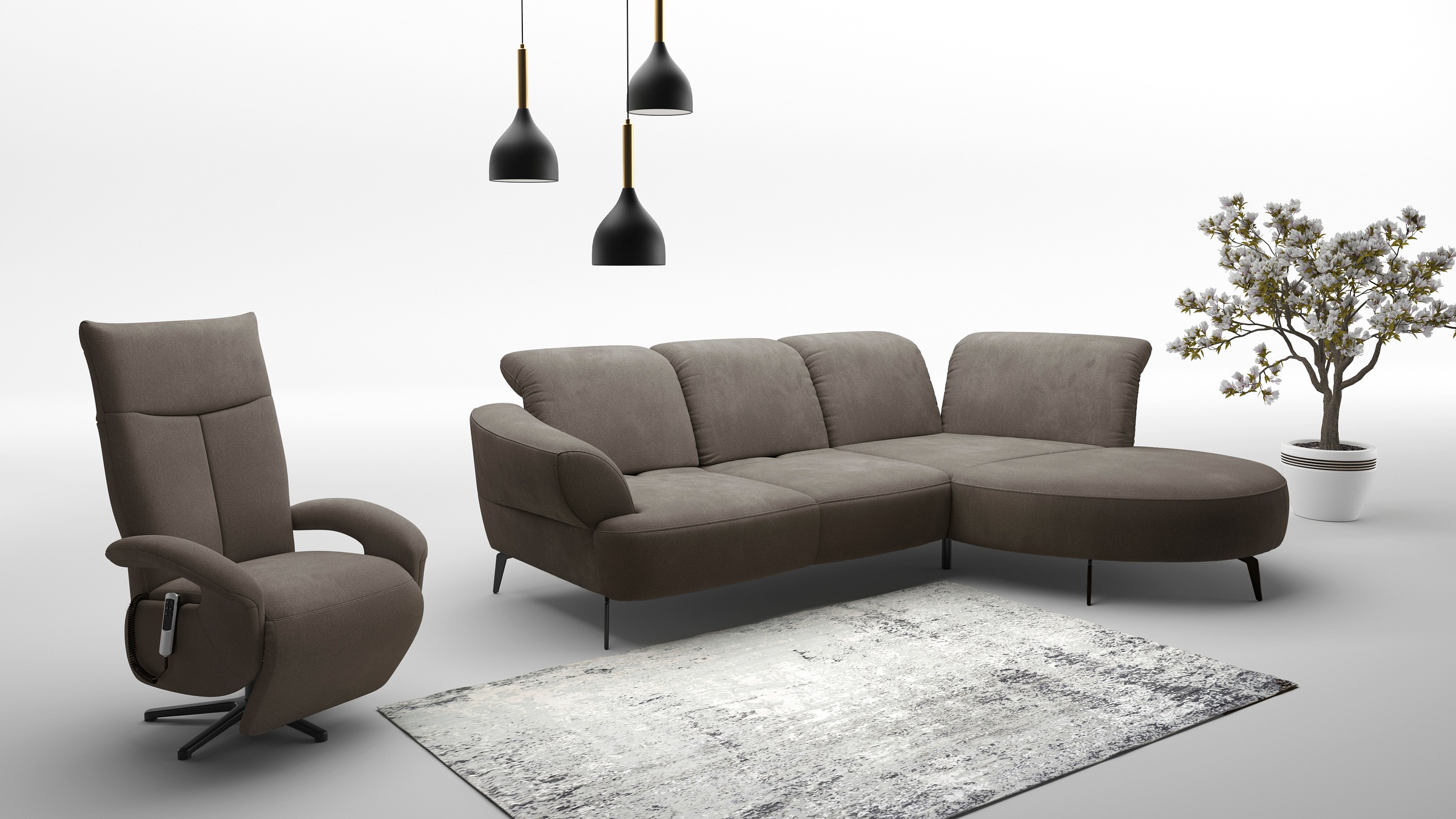 sit&more Ecksofa »Dance«, inkl.System Click&Seat und Sitztiefenverstellung
