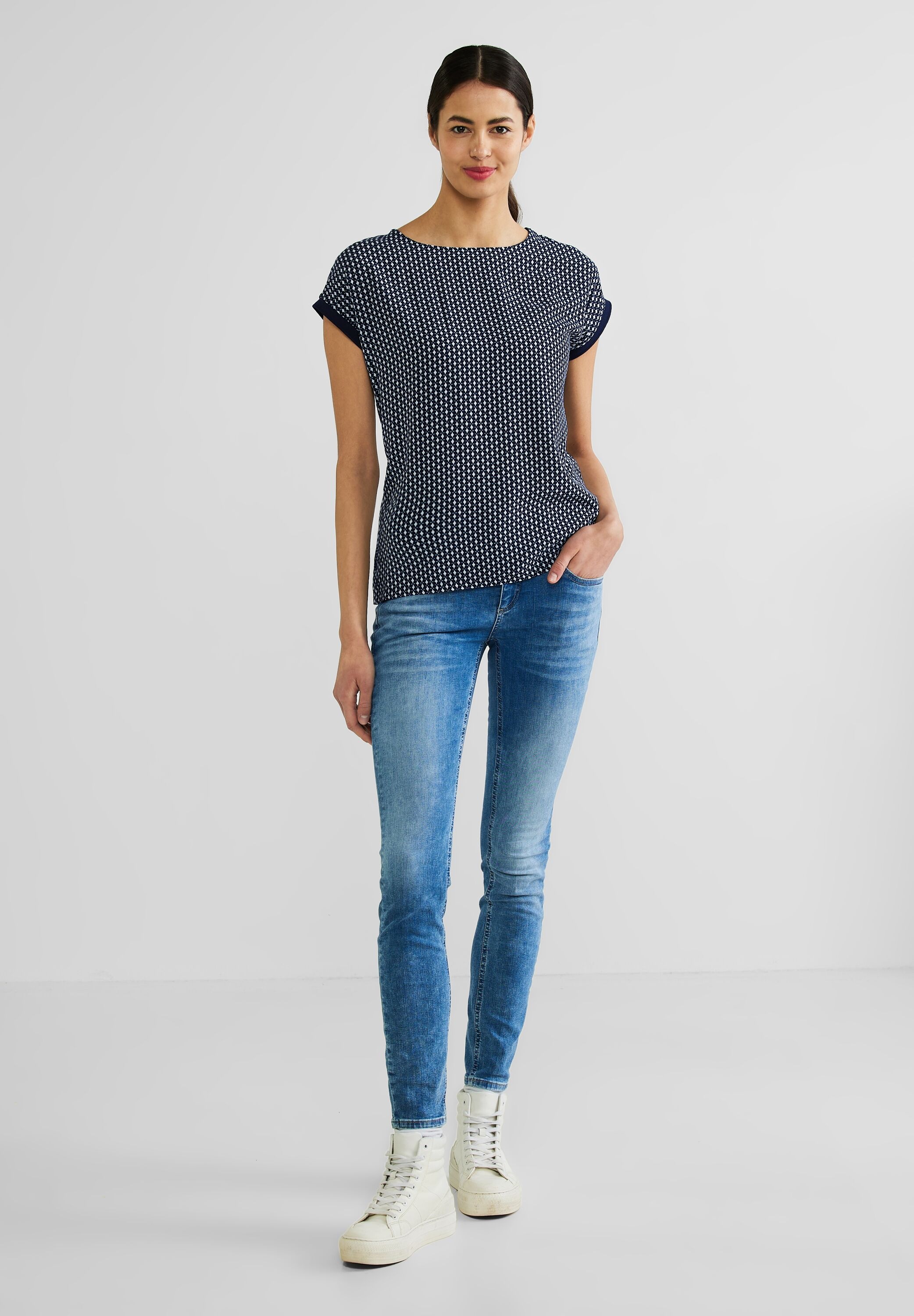 STREET ONE T-Shirt mit U-Boot-Ausschnitt SV7306
