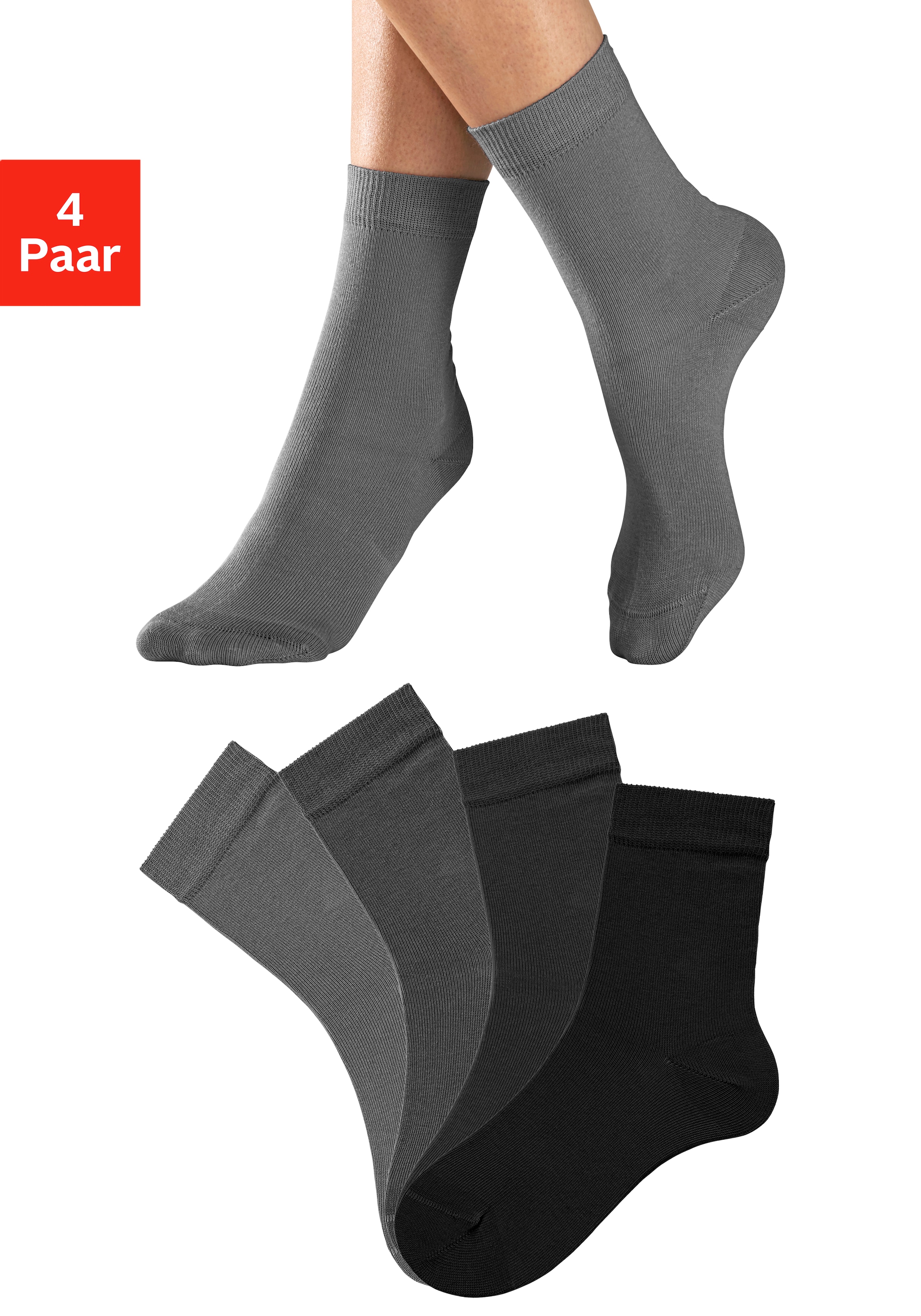Paar), für ▷ 4 unterschiedlichen in Socken, H.I.S | (Set, BAUR Farbzusammenstellungen