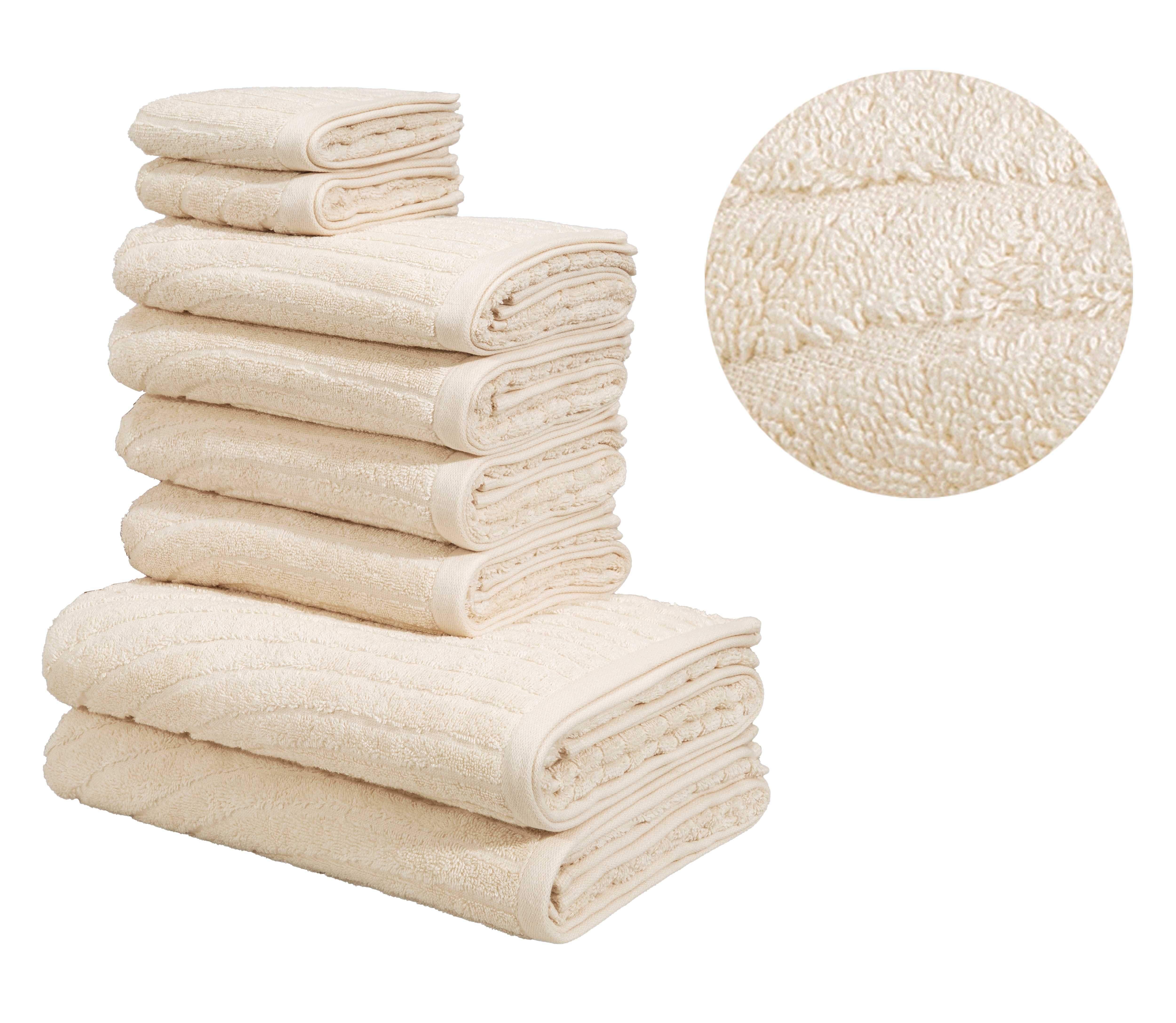 OTTO home Handtuch Set "Ognon, Duschtücher, Handtücher, Gästetücher, Zen, Scandi, Boho" Set 8 Frottier Muster, Hoch-Tief-Struktur, einfarbig, Handtuch-Set, 100% Baumwolle