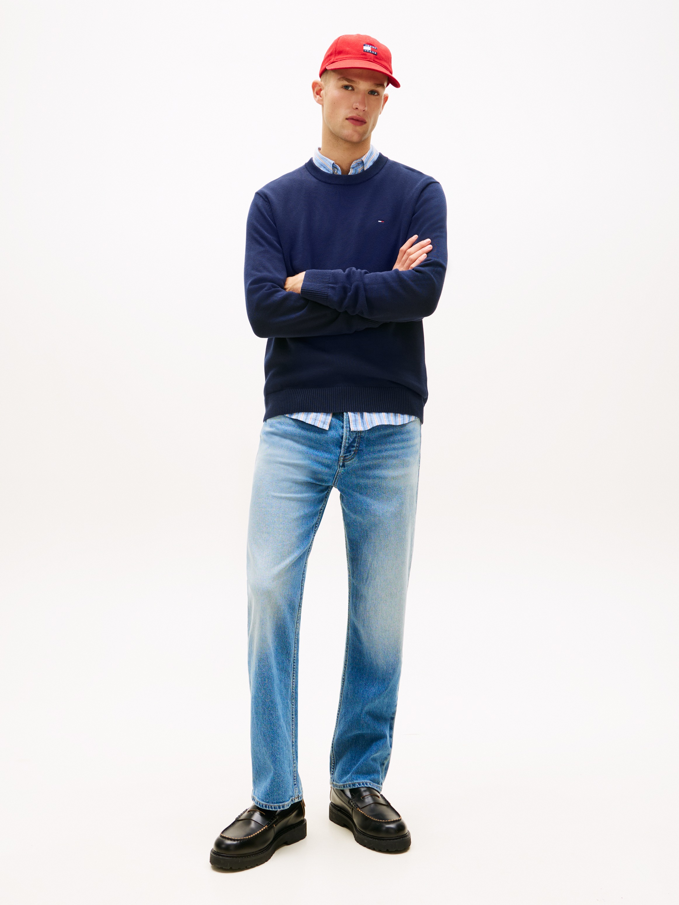 Thumbnail - Tommy Jeans Strickpullover "TJM SLIM FIT LIGHT SWEATER" Slim fit mit Rundhalsausschnitt