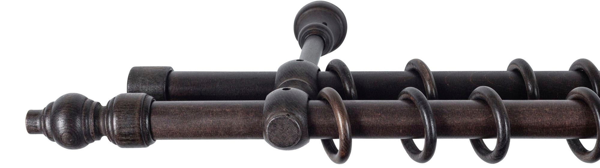 SN DECO GROUP Gardinenstange "Filigrano" 2 läufig-läufig Fixmaß 28 mm, Holz günstig online kaufen