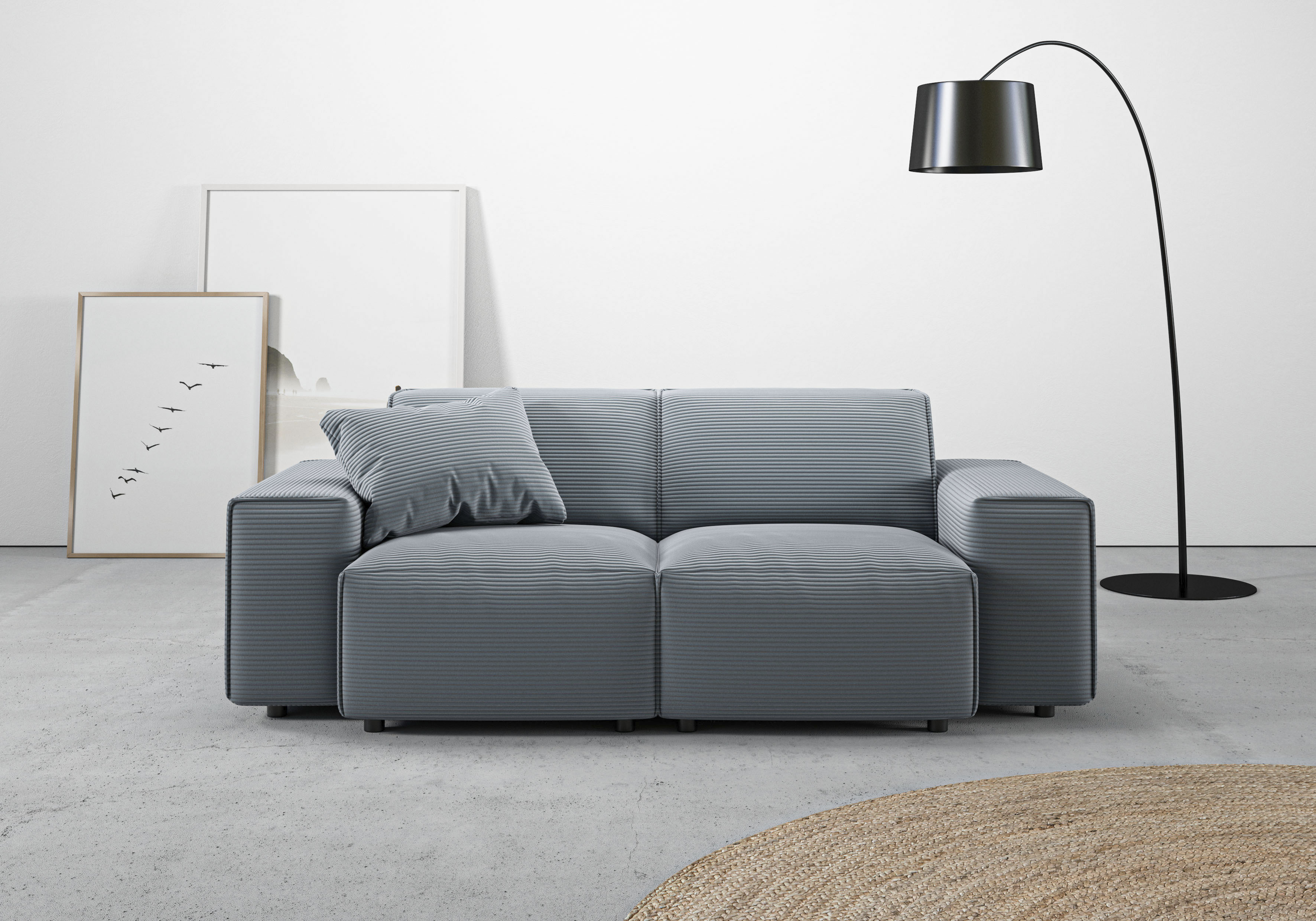 Home affaire 2-Sitzer "Glimminge auch in Breitcord + Feincord + Easy care-Bezug" besondere Kedernähte, Zierkissen