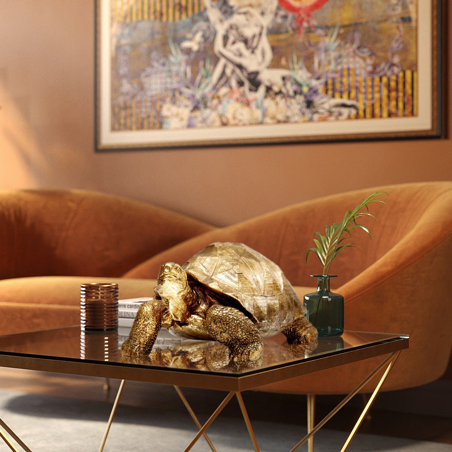 Kare Design Dekofigur »Turtle Gold Medium 40cm«