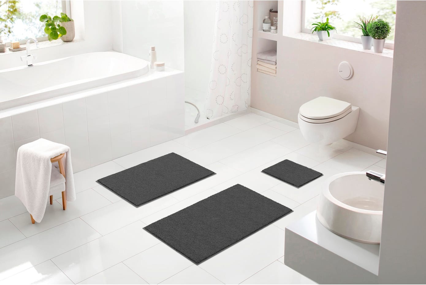 Badematte GRUND, grau, Badematten