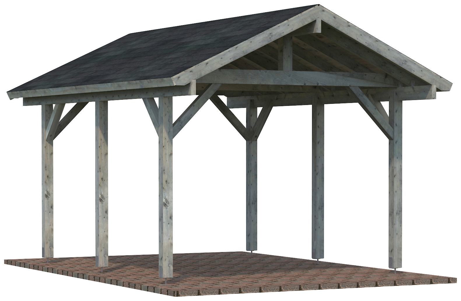 Palmako Einzelcarport "Robert" Massivholz hellgrau