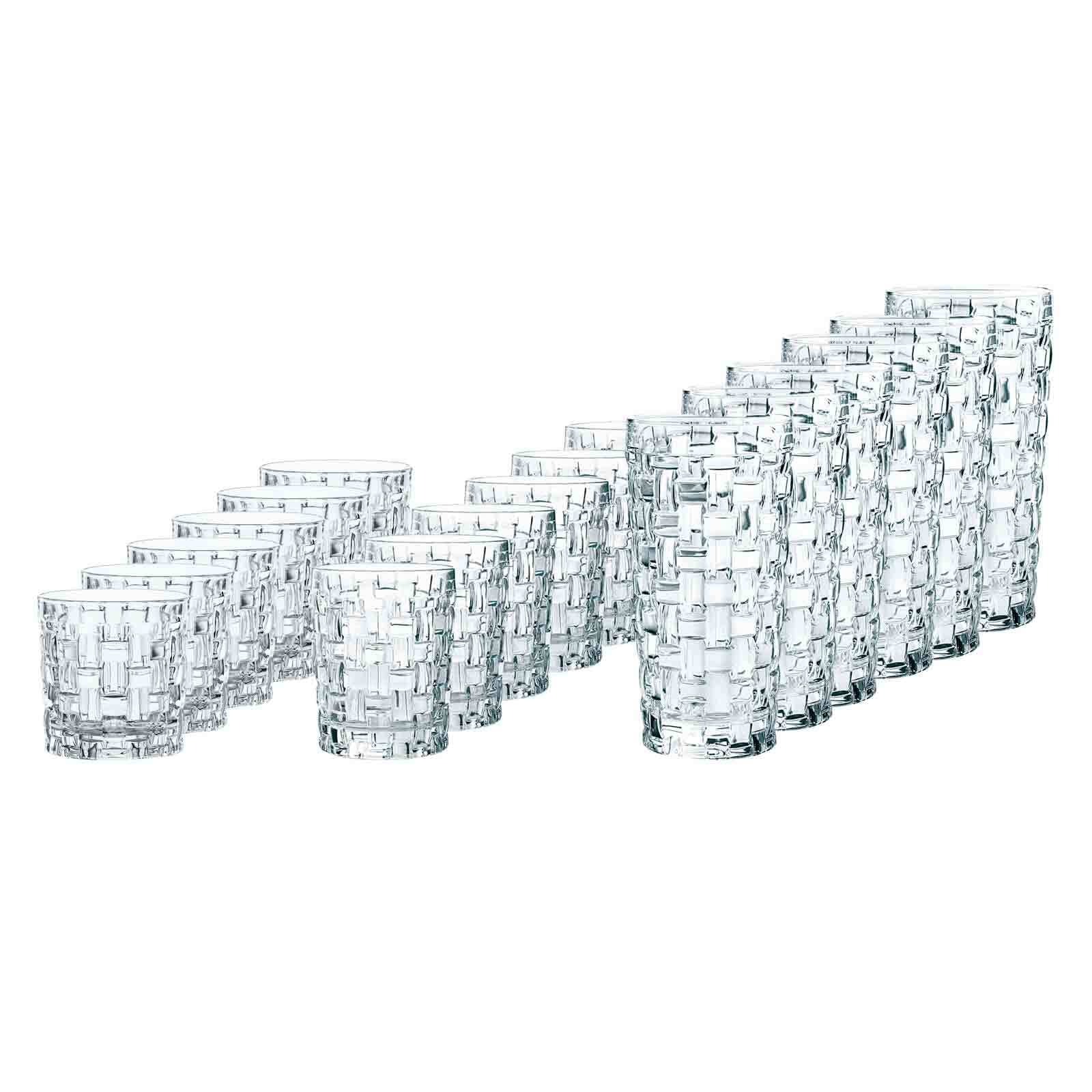 Nachtmann Gläser-Set »Bargläser Bossa Nova 18er Set transparent« Erhöhte Bruchfestigkeit, Kristallglas, spülmaschinenfest