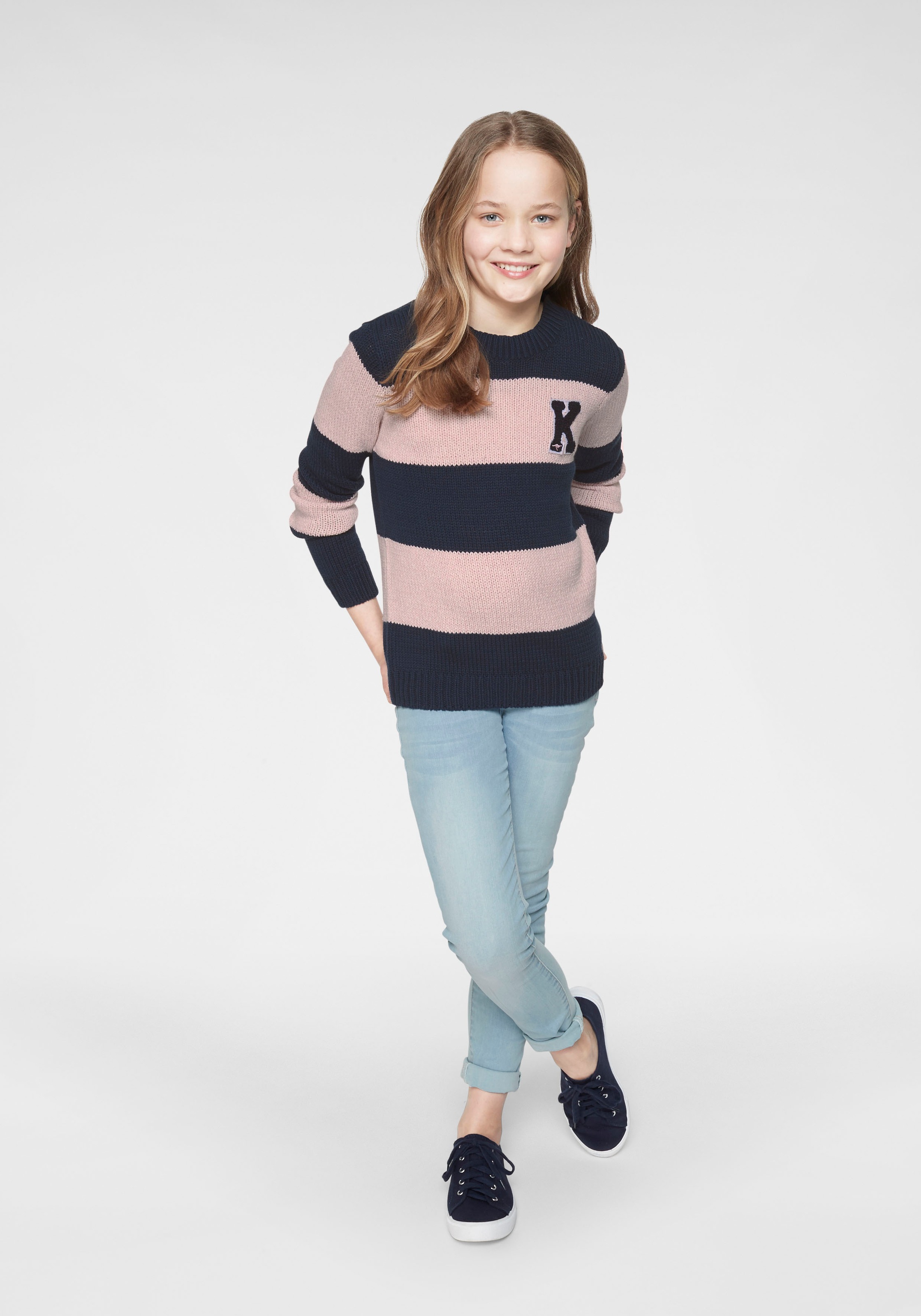 Thumbnail - KangaROOS Strickpullover in modischer Streifenoptik