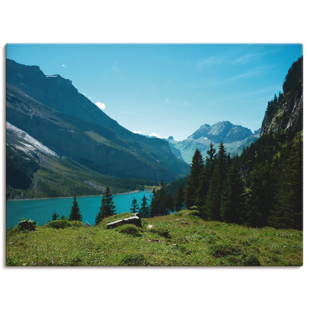 Artland Leinwandbild »Blick auf den Oeschinensee«, Berge, (1 St.)