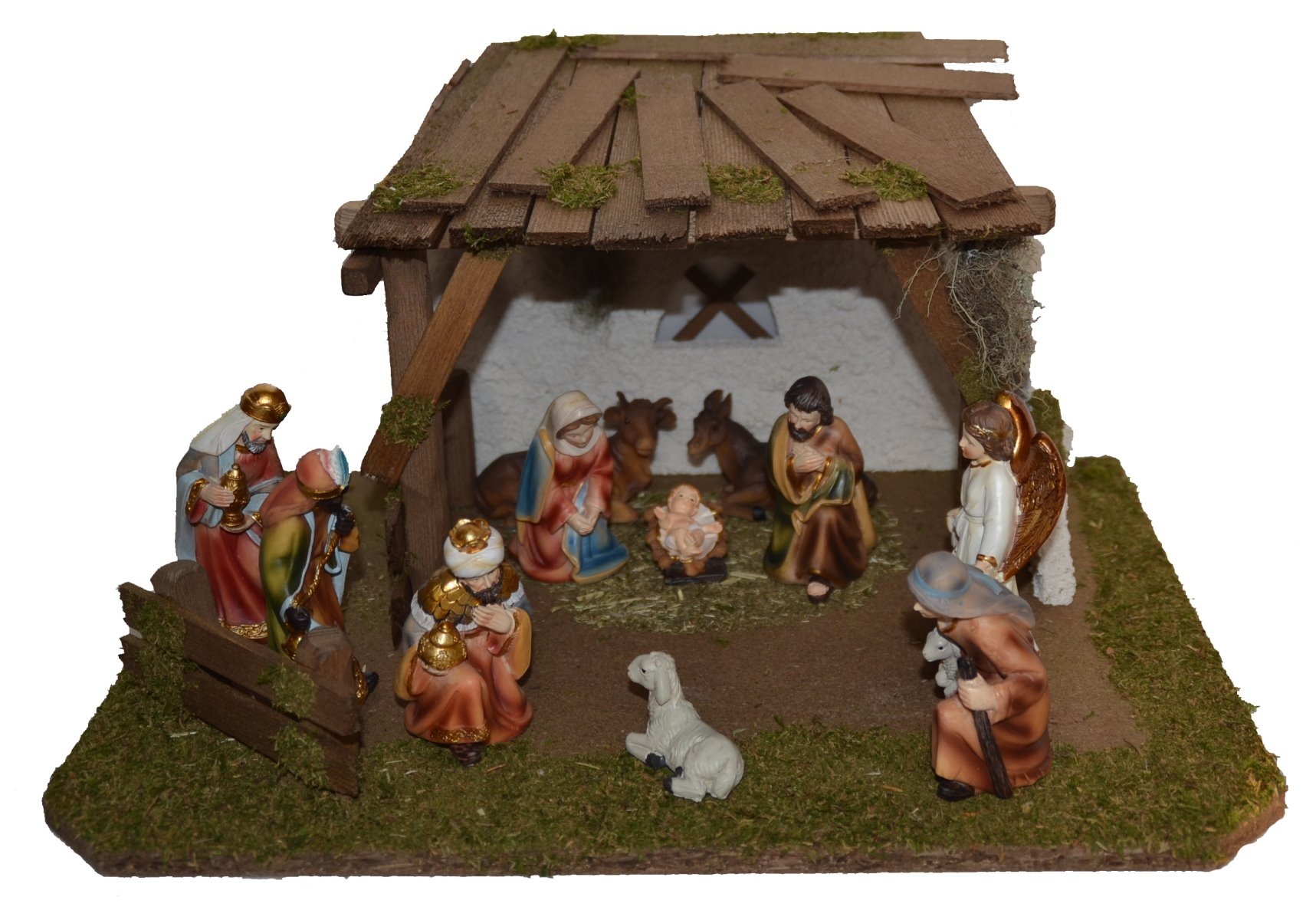 Alfred Kolbe Krippe "Krippenstall" mit 11 cm Poly-Figuren 11tlg. günstig online kaufen