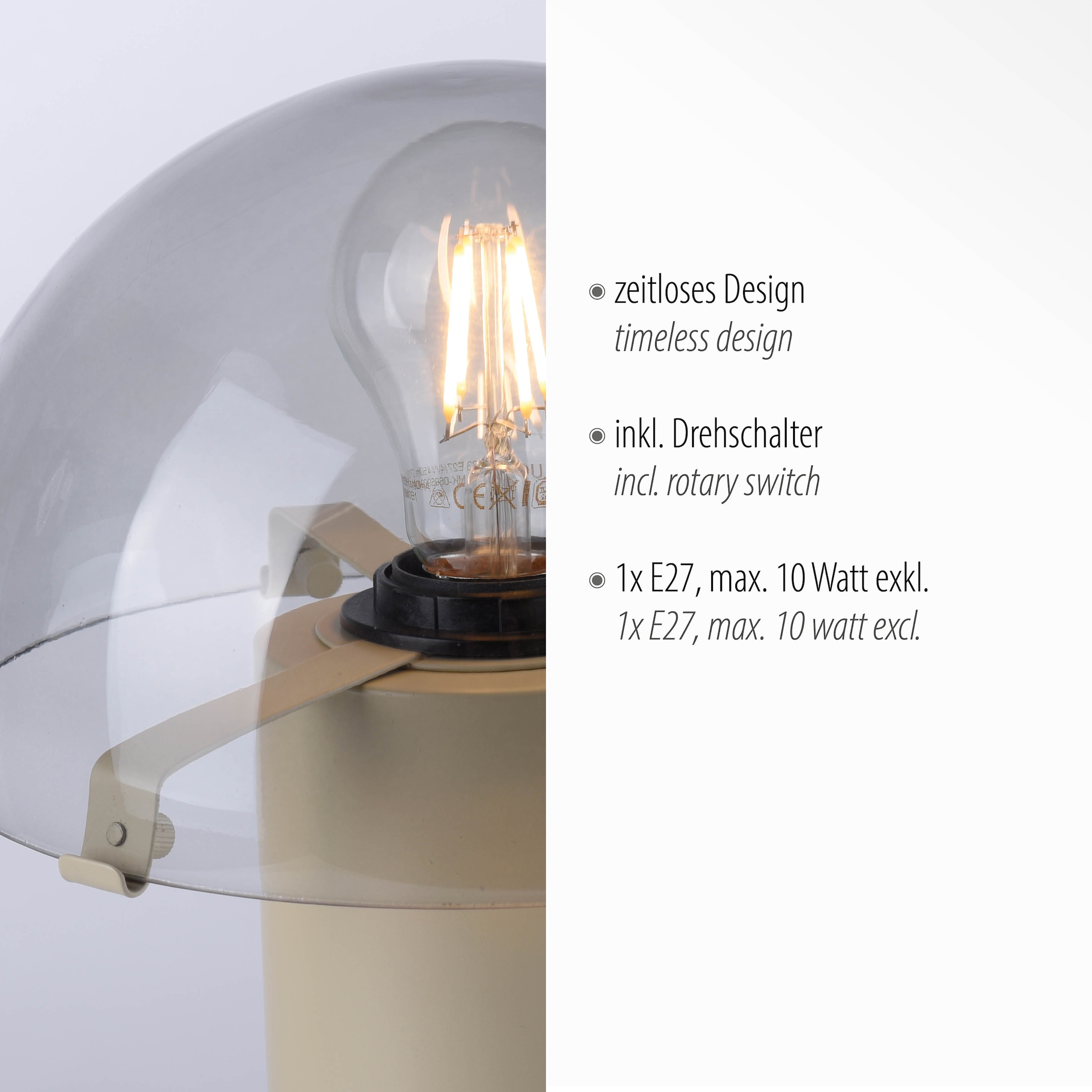 andas Tischleuchte »Skickja«, | BAUR Pilzlampe Tischlampe skandinavisch Drehschalter, E27