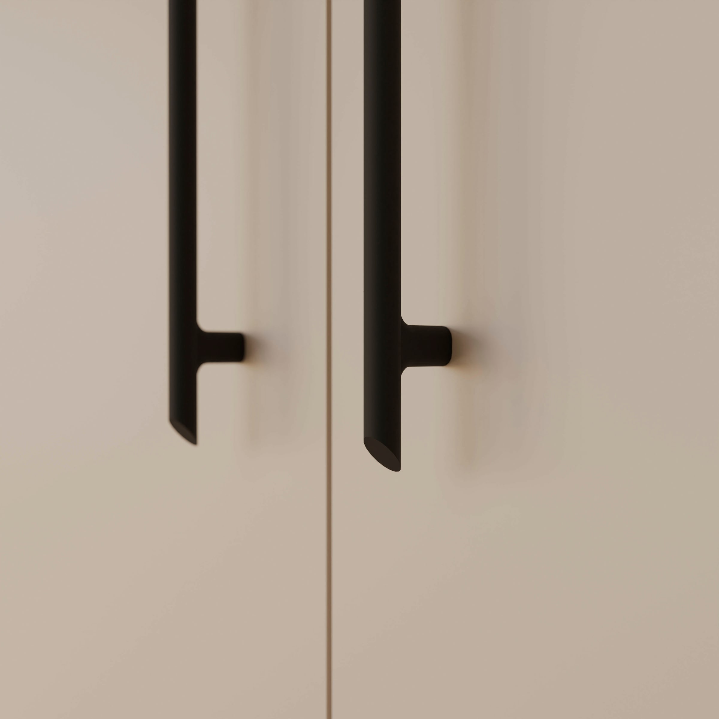 FORTE Drehtürenschrank »Mokkaris, OTTOs Choice, TOPSELLER! 3 Türen, zeitloses Design«, (BHT ca. 145x200x59cm), Schubladen + schwarze Stangengriffe, Made in Europe, viel Stauraum