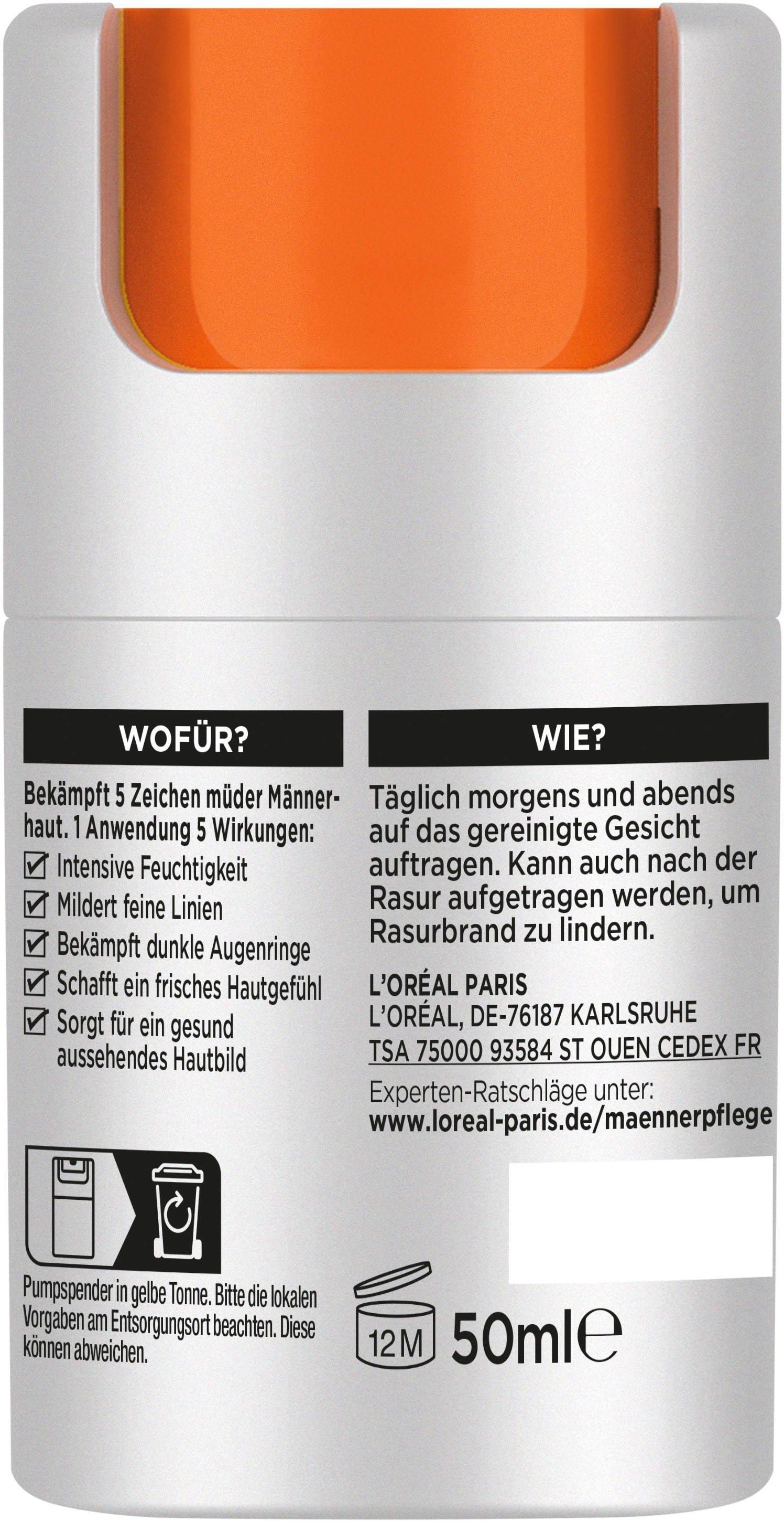 L'ORÉAL PARIS MEN EXPERT Gesichtsgel »Hydra Energy 24H Anti-Müdigkeit«, mit hoher Wirksamkeit