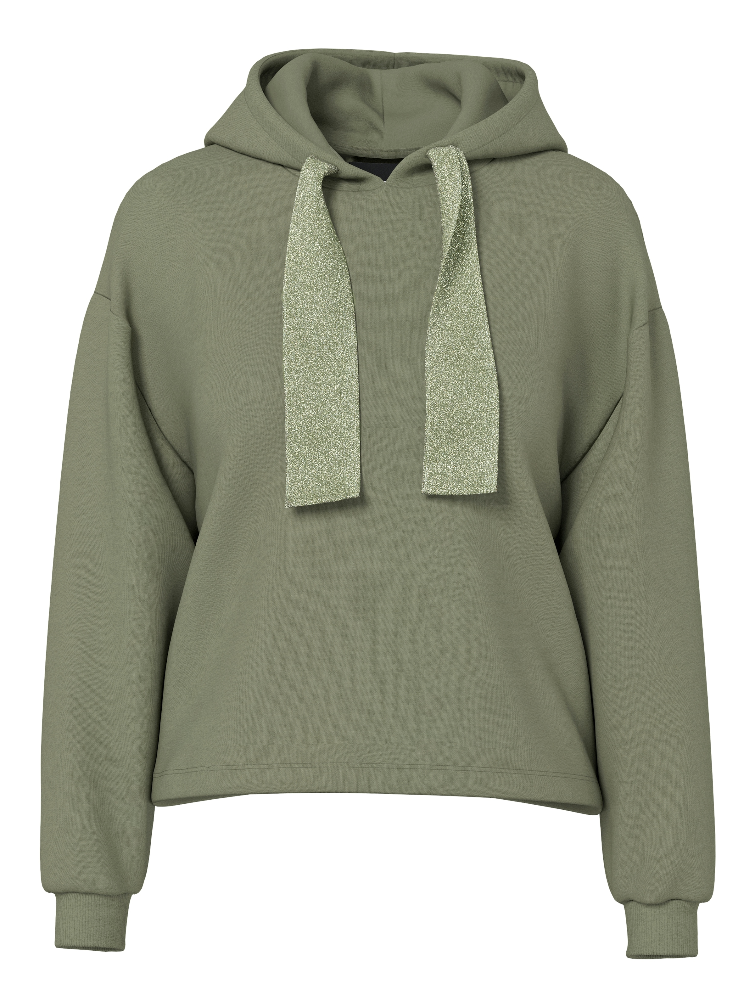 pieces Kapuzensweatshirt »PCCHILLI LS GLITTER HOODIE NOOS BC«, mit Kordelzug in Kontrastfarbe
