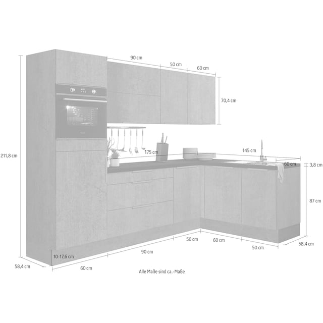 OPTIFIT Winkelküche »Tara«, mit Vollauszug und Soft-Close-Funktion,  Stellbreite 265 x 175 cm bestellen | BAUR
