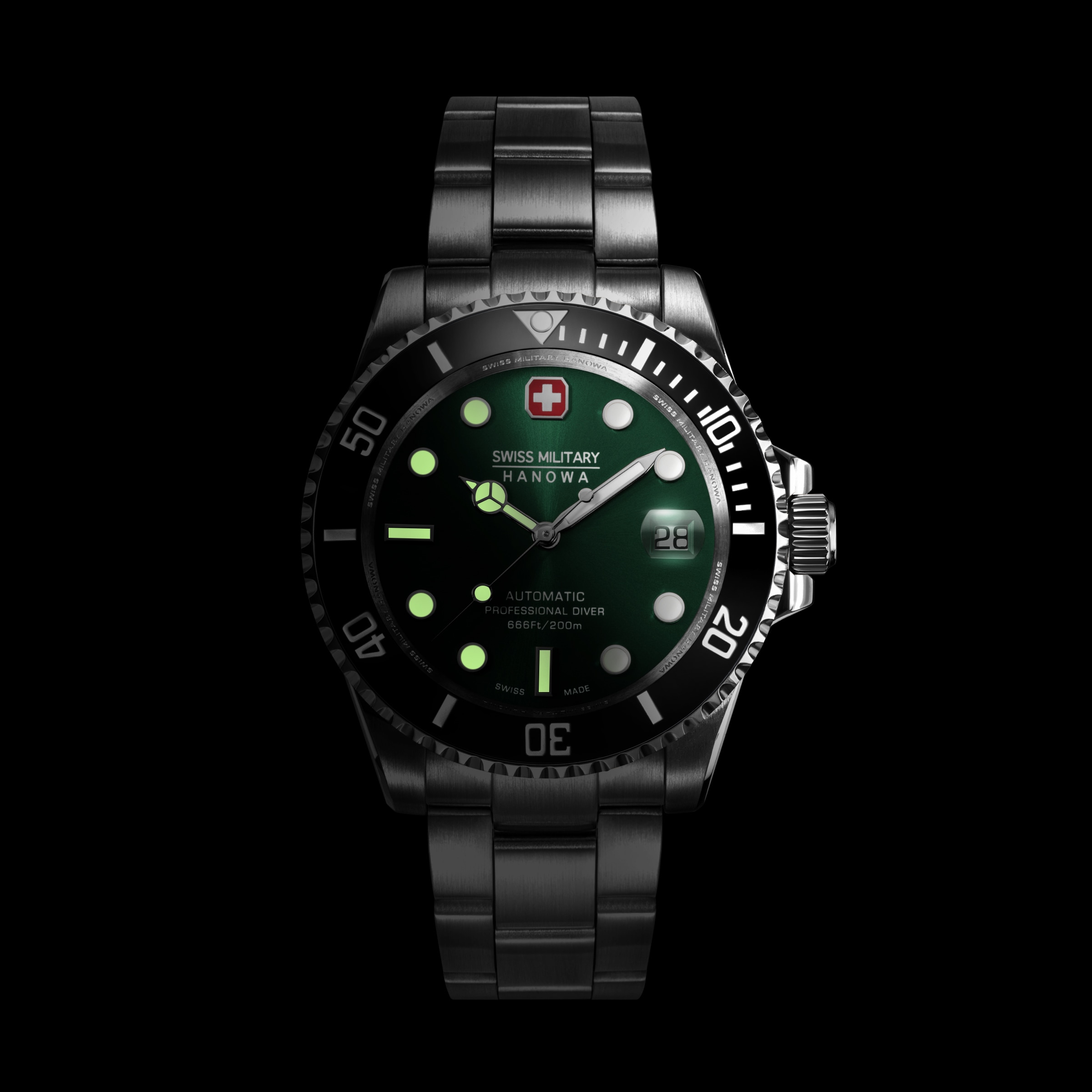 Swiss Military Hanowa Automatikuhr »Sealord« Armbanduhr, Herrenuhr, Swiss Made, Mechanische Uhr, Edelstahlarmband
