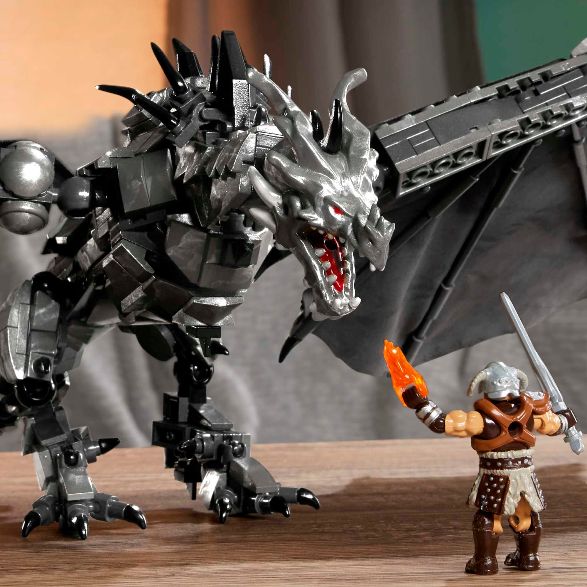 MEGA Konstruktions-Spielset »Skyrim Alduin der Weltenfresser Bausatz mit Actionfigur«, Bausatz