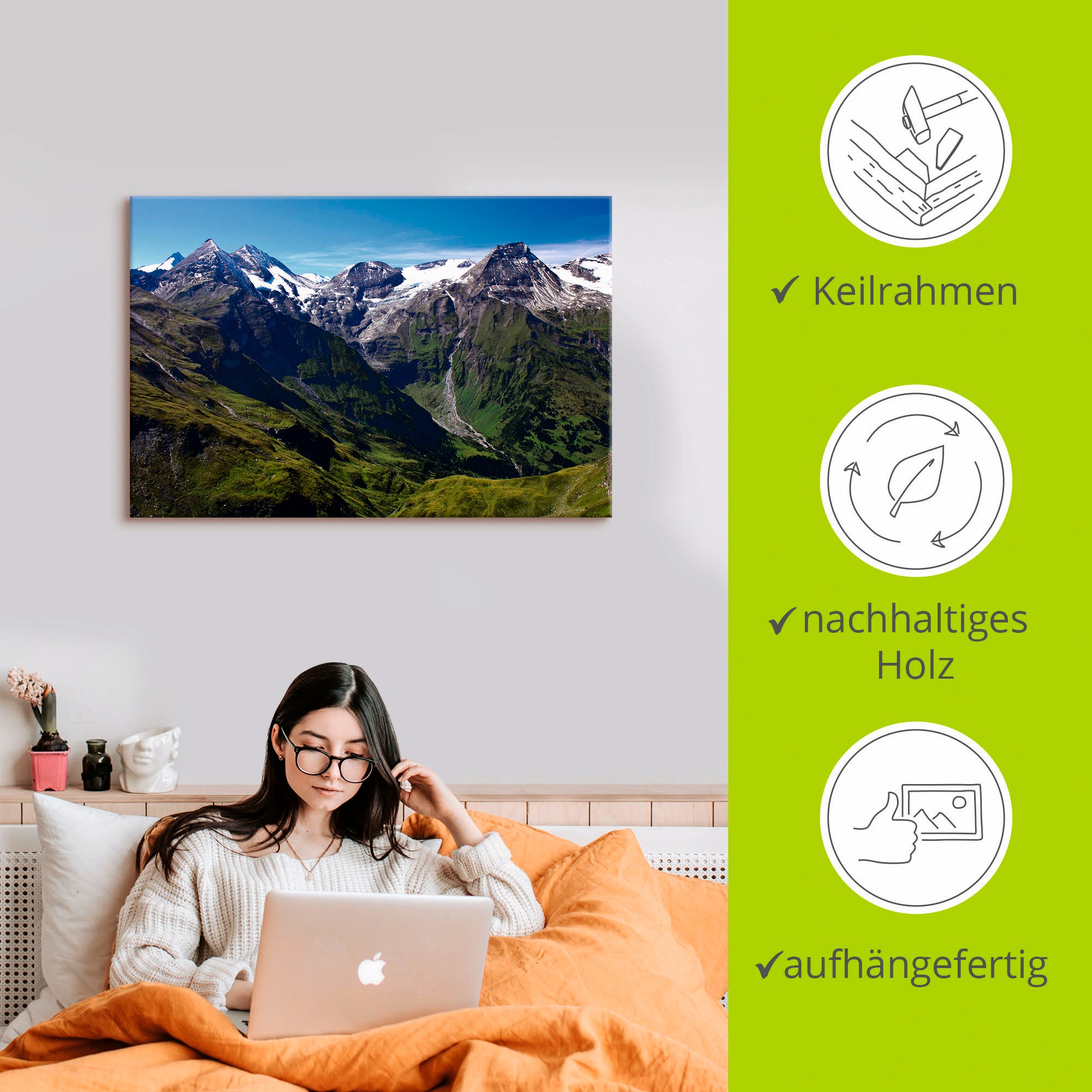 Artland Wandbild »Berge rund um den Großglockner«, Berge, (1 St.), als Leinwandbild, Poster in verschied. Größen