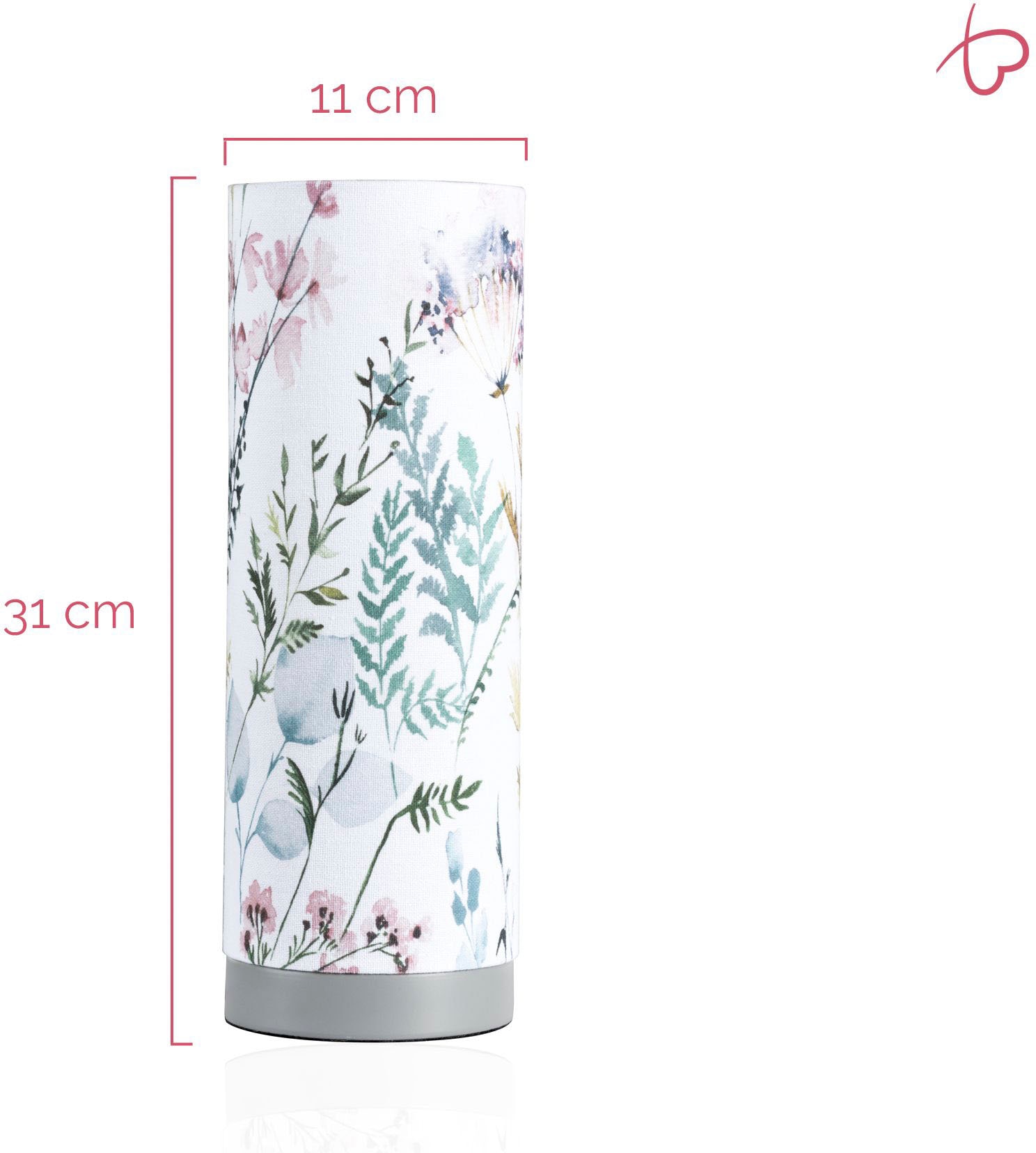 Im Pauleen | »Flowery flammig-flammig, Sale 1 Stoffschirm E14, Blumenmuster Tischleuchte Romance«,