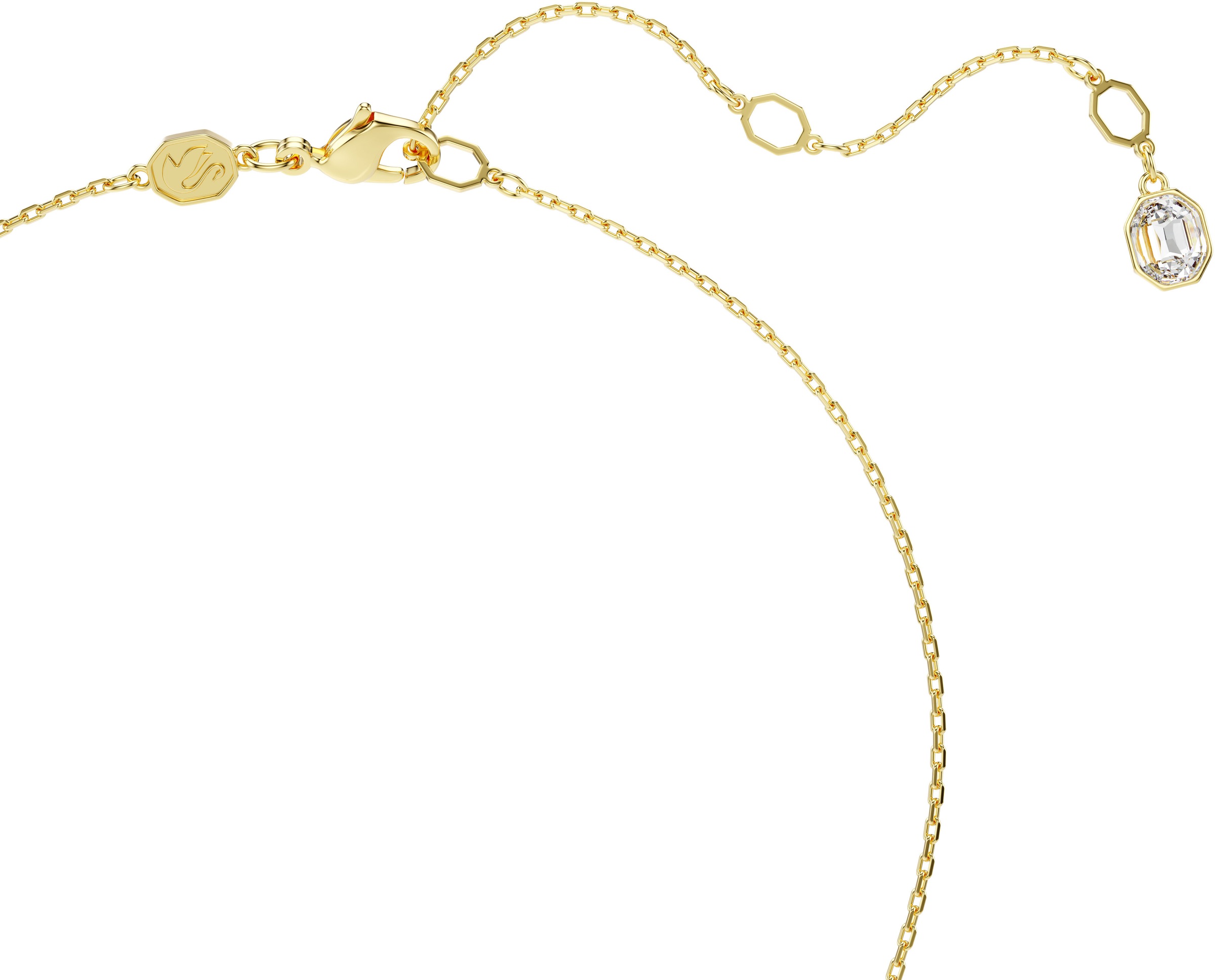 Kette mit Anhänger SWAROVSKI "Schmuck Geschenk Idyllia Anhänger Blume", gold (gelbgoldfarben, blau, gelb, lila), Halsketten, Damen, Metall, L: 49, mit Swarovski Kristall 5