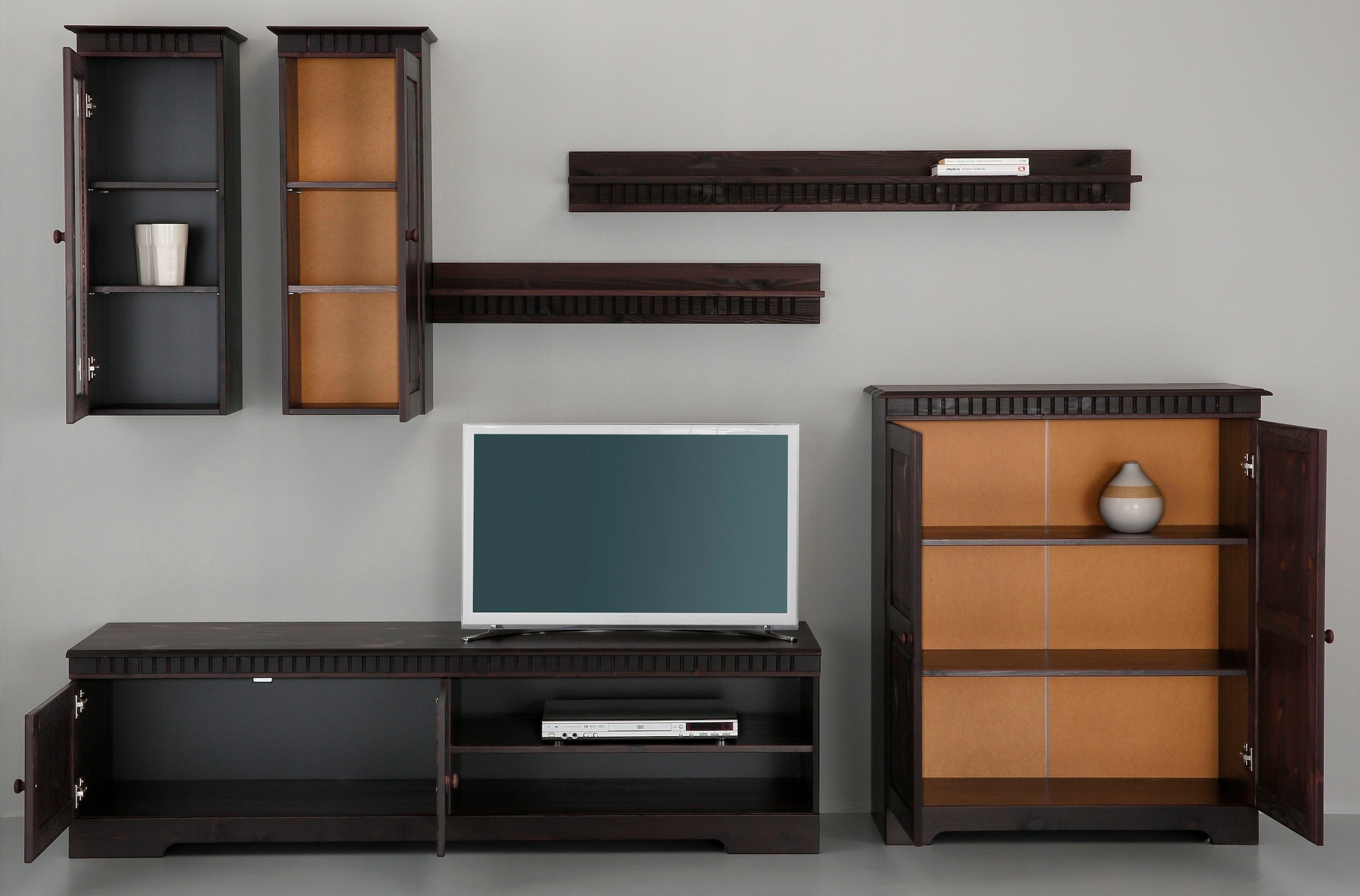 Home affaire Wohnwand Set, 4 Stk. tlg. Set aus: 2 Hängeschränken, Lowboard günstig online kaufen