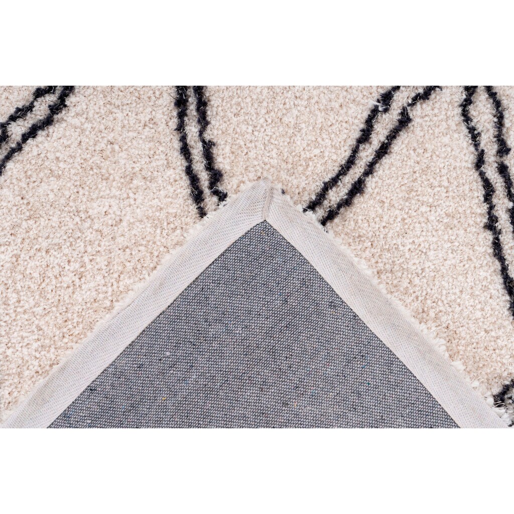 Leonique Hochflor-Teppich »Leasly«, rechteckig, retro, Teppich im Rauten-Muster, weich