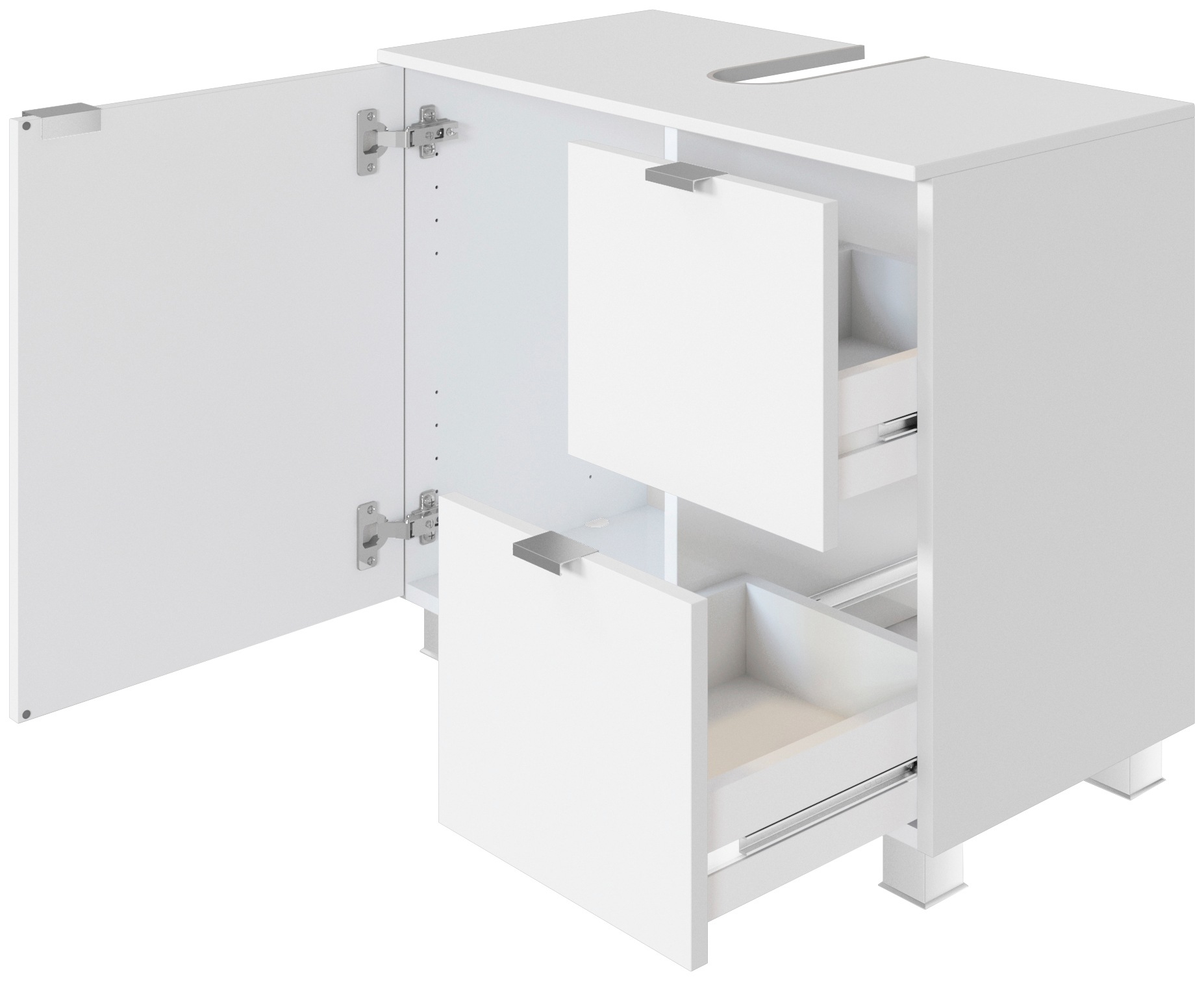 Thumbnail - welltime Waschbeckenunterschrank "Bauska" 70 cm breit, mit 2 Auszügen